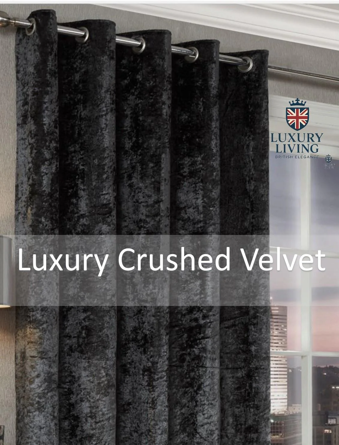 Crushed Velvet Lined Ring Top Curtains