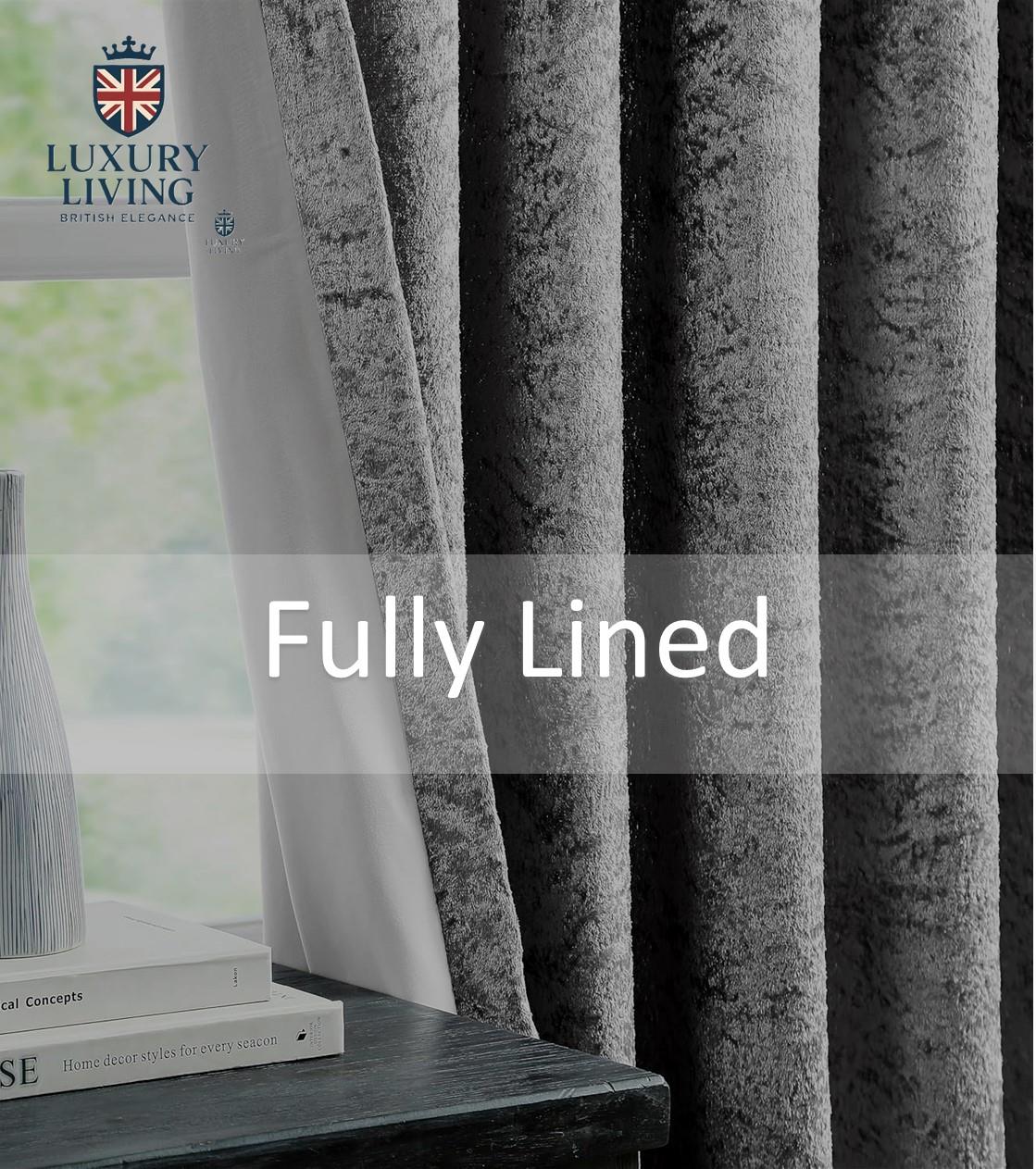 Crushed Velvet Lined Ring Top Curtains - Image 4