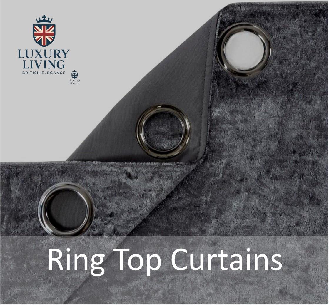 Crushed Velvet Lined Ring Top Curtains - Image 6