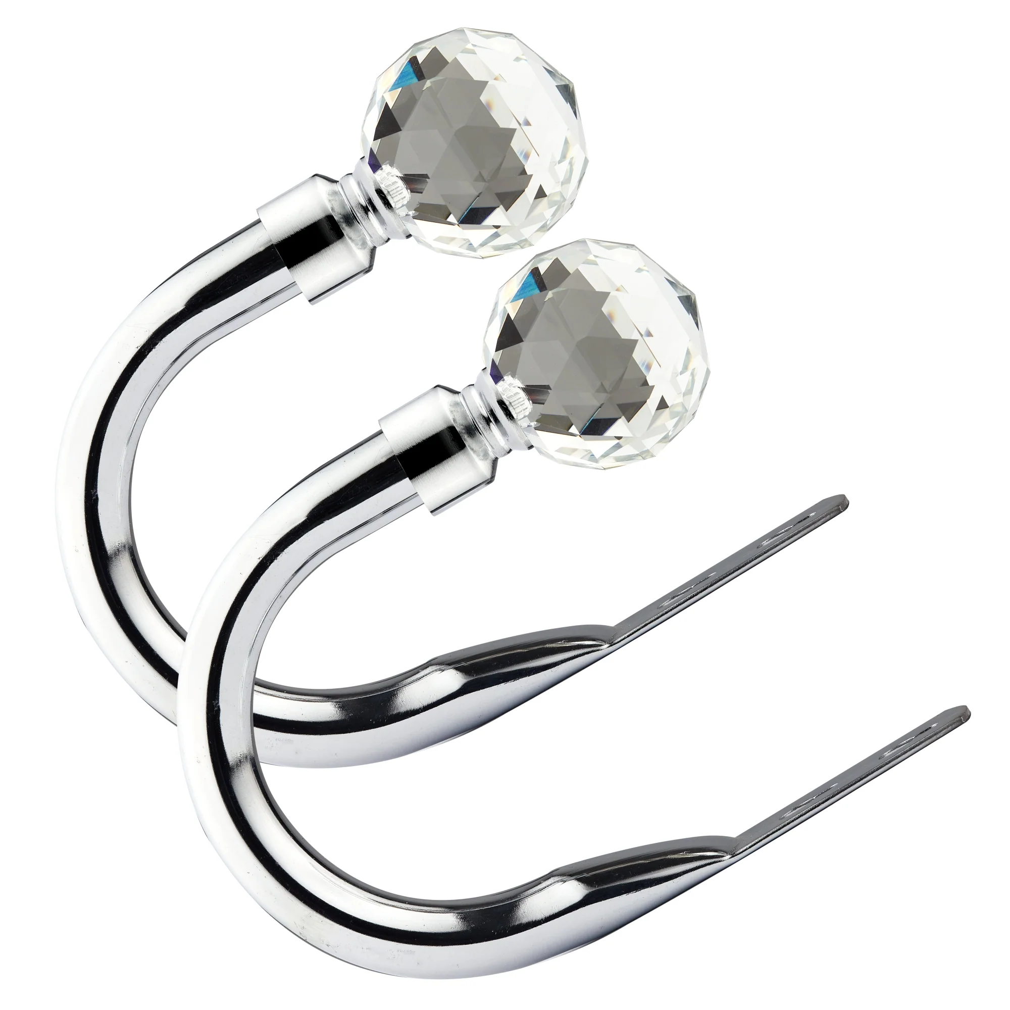 Crystal - Pair of Holdaback Tiebacks with End Finials in Matt Black - Image 12