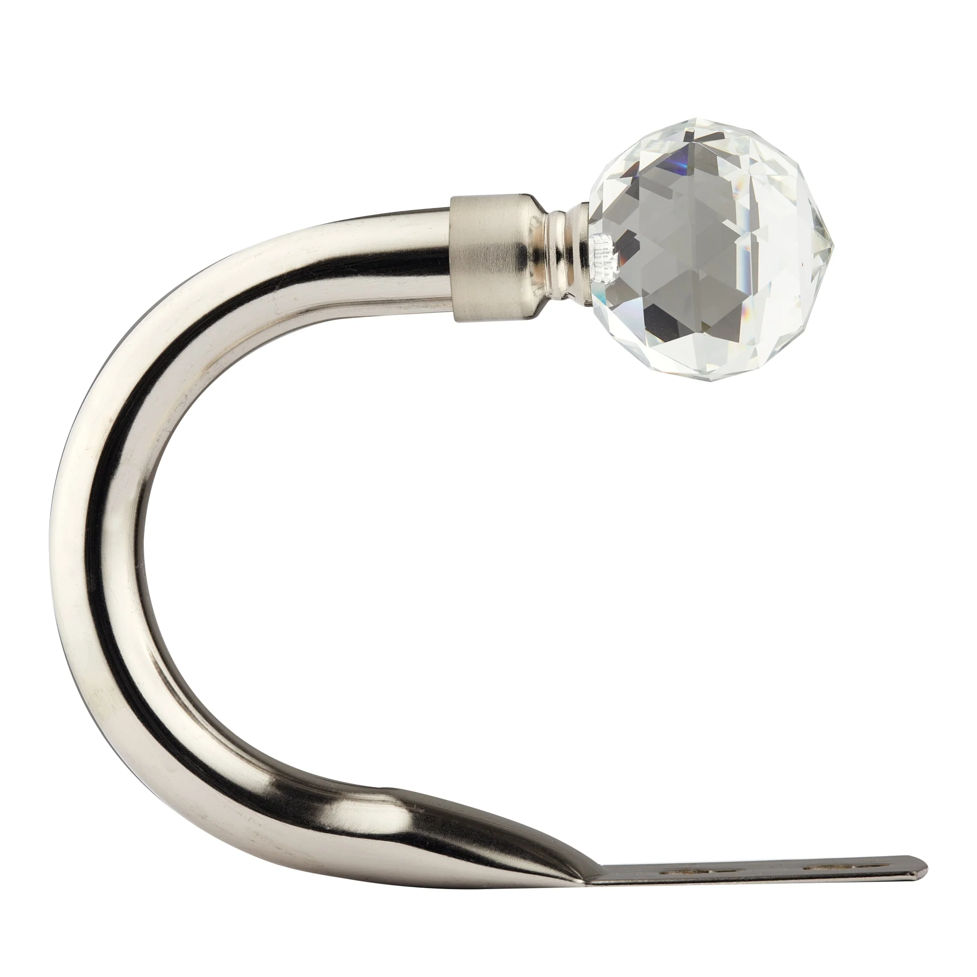 Crystal - Pair of Holdaback Tiebacks with End Finials in Matt Black - Image 7