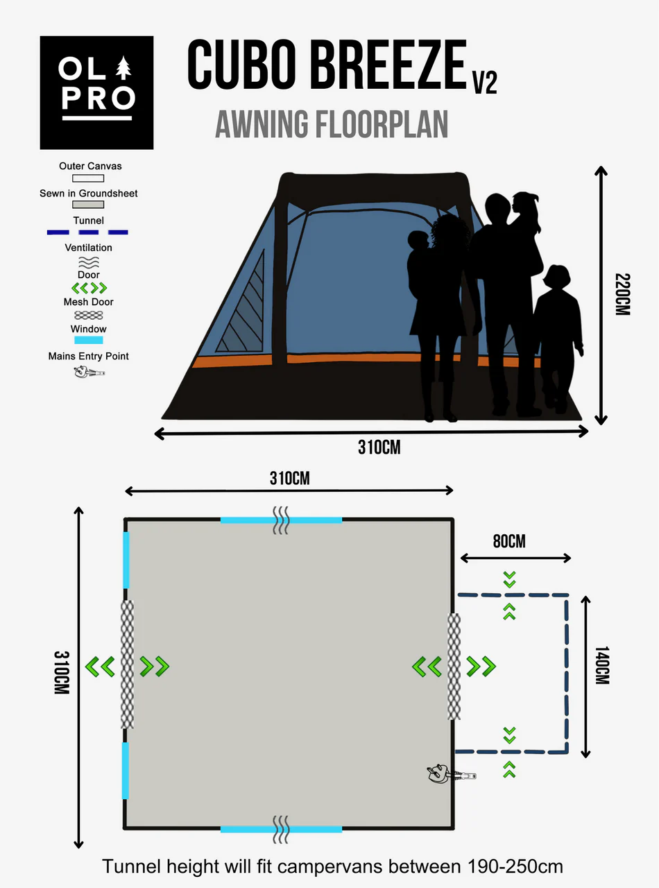 Cubo Breeze® V2 Campervan Awning Orange - Image 3