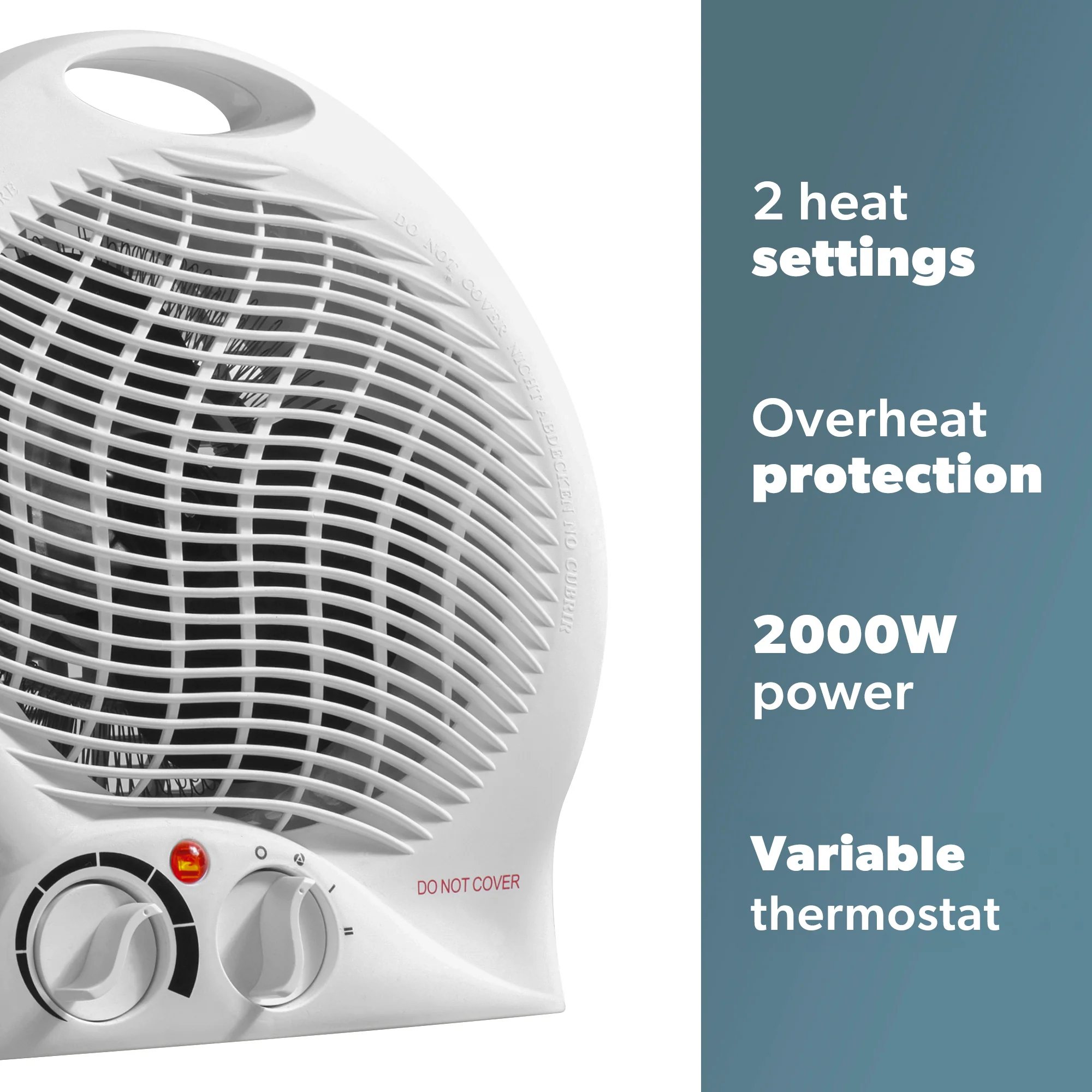 Daewoo 2000W Upright Fan Heater- Round Upright - Image 3