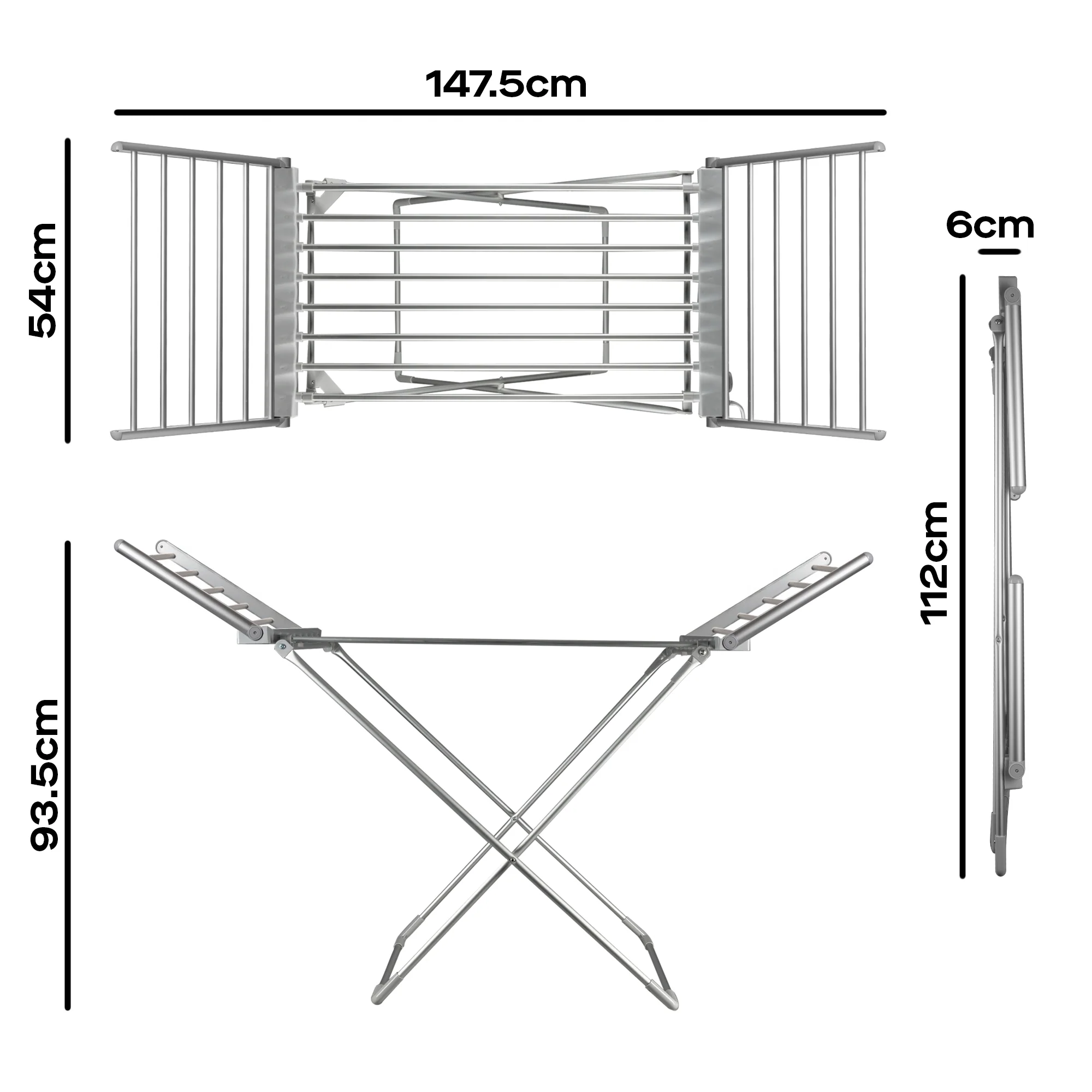 Daewoo Heated Clothes Airer With Wings - Image 2