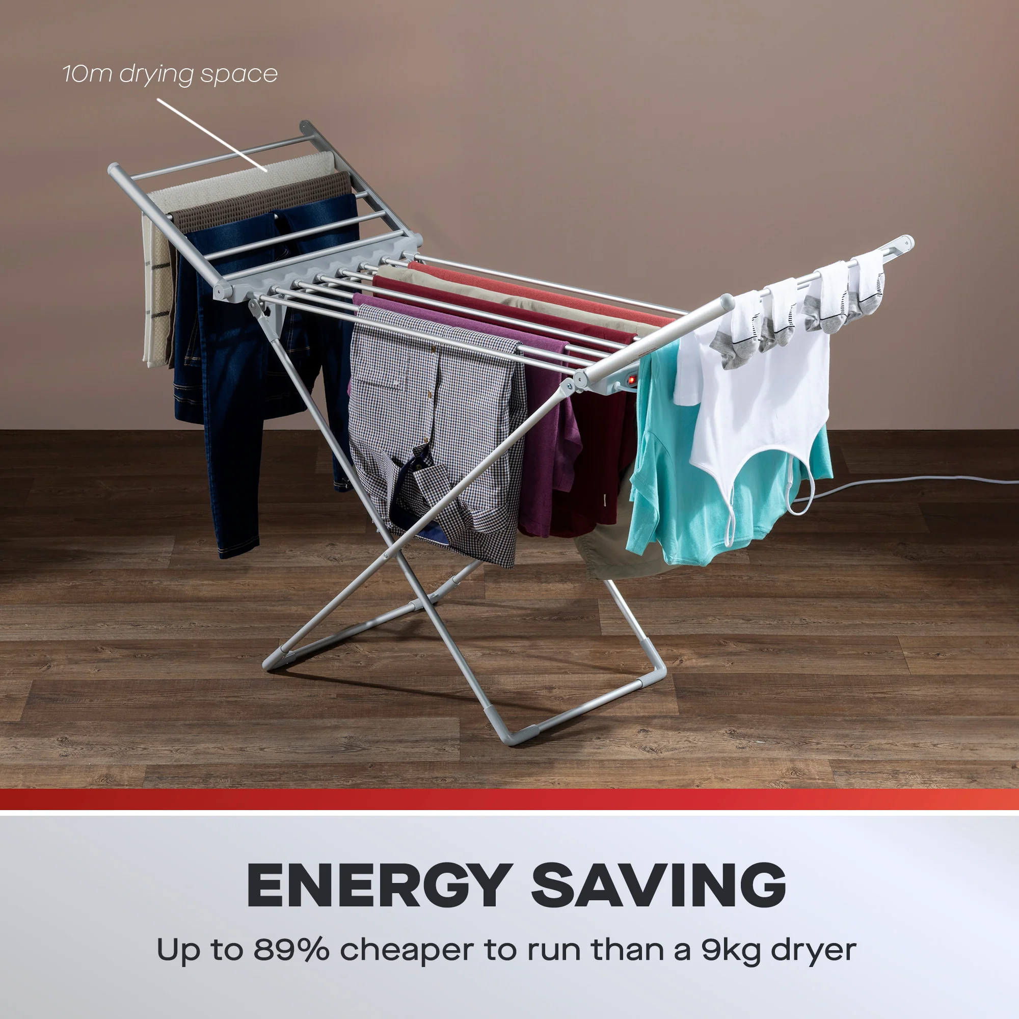 Daewoo Heated Clothes Airer With Wings - Image 4