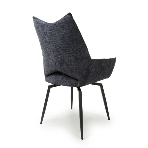 Dakar Textured Effect Charcoal Swivel Chair - Image 2