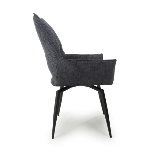Dakar Textured Effect Charcoal Swivel Chair - Image 3