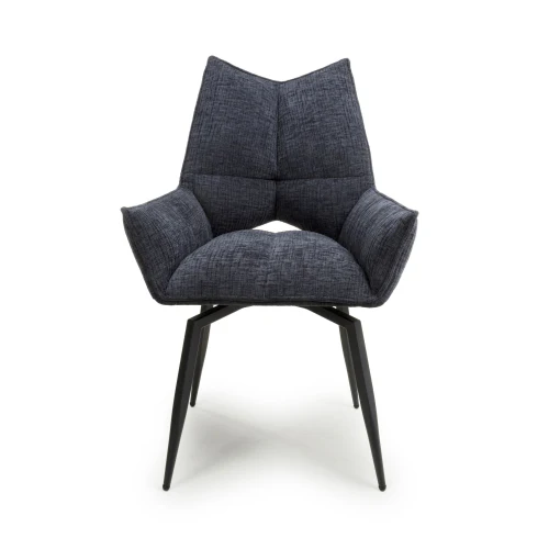 Dakar Textured Effect Charcoal Swivel Chair - Image 4