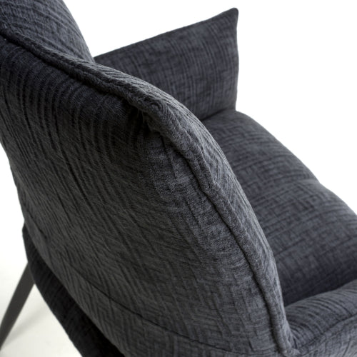 Dakar Textured Effect Charcoal Swivel Chair - Image 7
