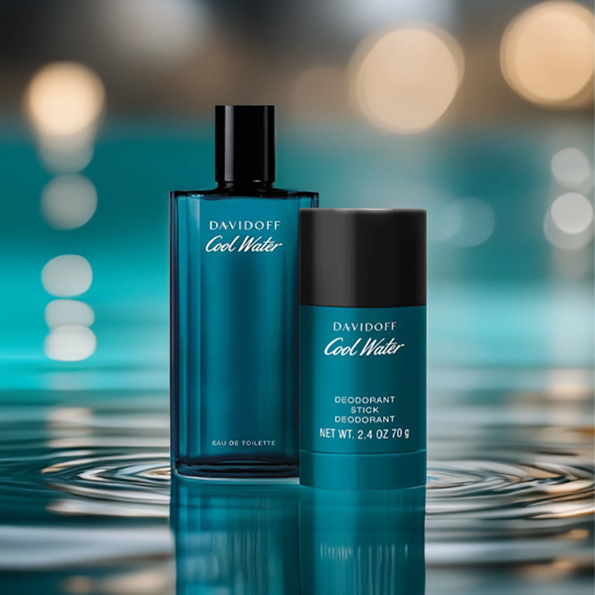 Davidoff Cool Water 2 Piece Gift Set: Eau de Toilette 75ml - Deodorant Stick 70g - Image 2