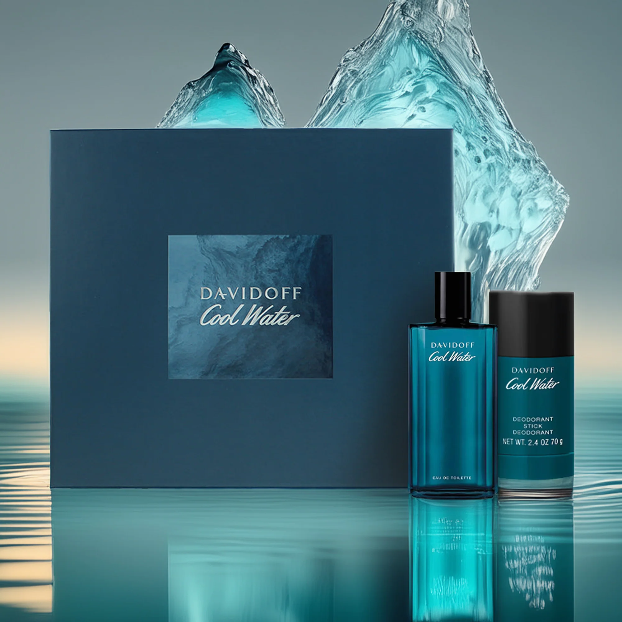Davidoff Cool Water 2 Piece Gift Set: Eau de Toilette 75ml - Deodorant Stick 70g - Image 3