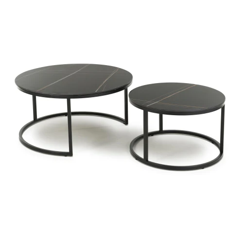 Delta Round Black Nest of Tables - Image 2
