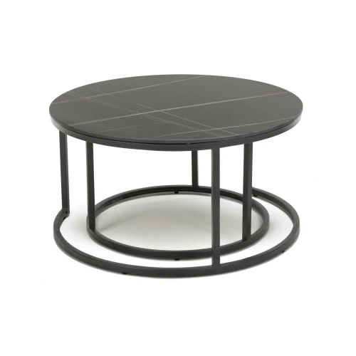 Delta Round Black Nest of Tables - Image 3