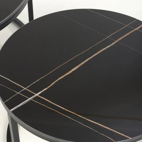 Delta Round Black Nest of Tables - Image 4