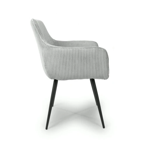 Denver Corduroy Light Grey Dining Chair - Image 3