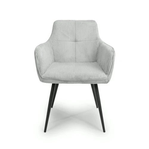 Denver Corduroy Light Grey Dining Chair - Image 4