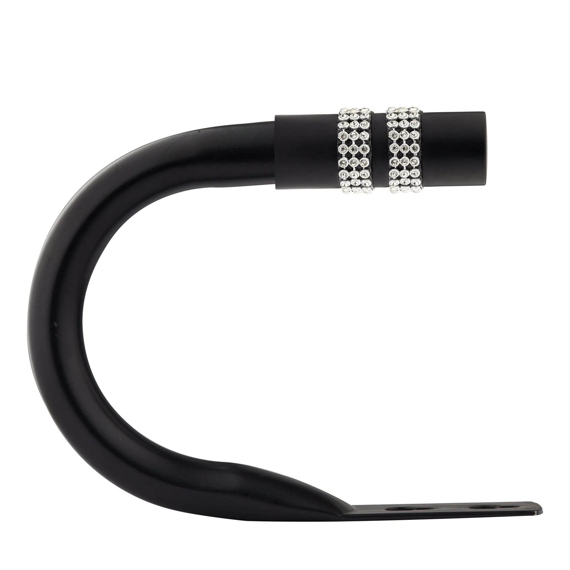 Diamante - Pair of Holdaback Tiebacks with End Finials in Matt Black - Image 3