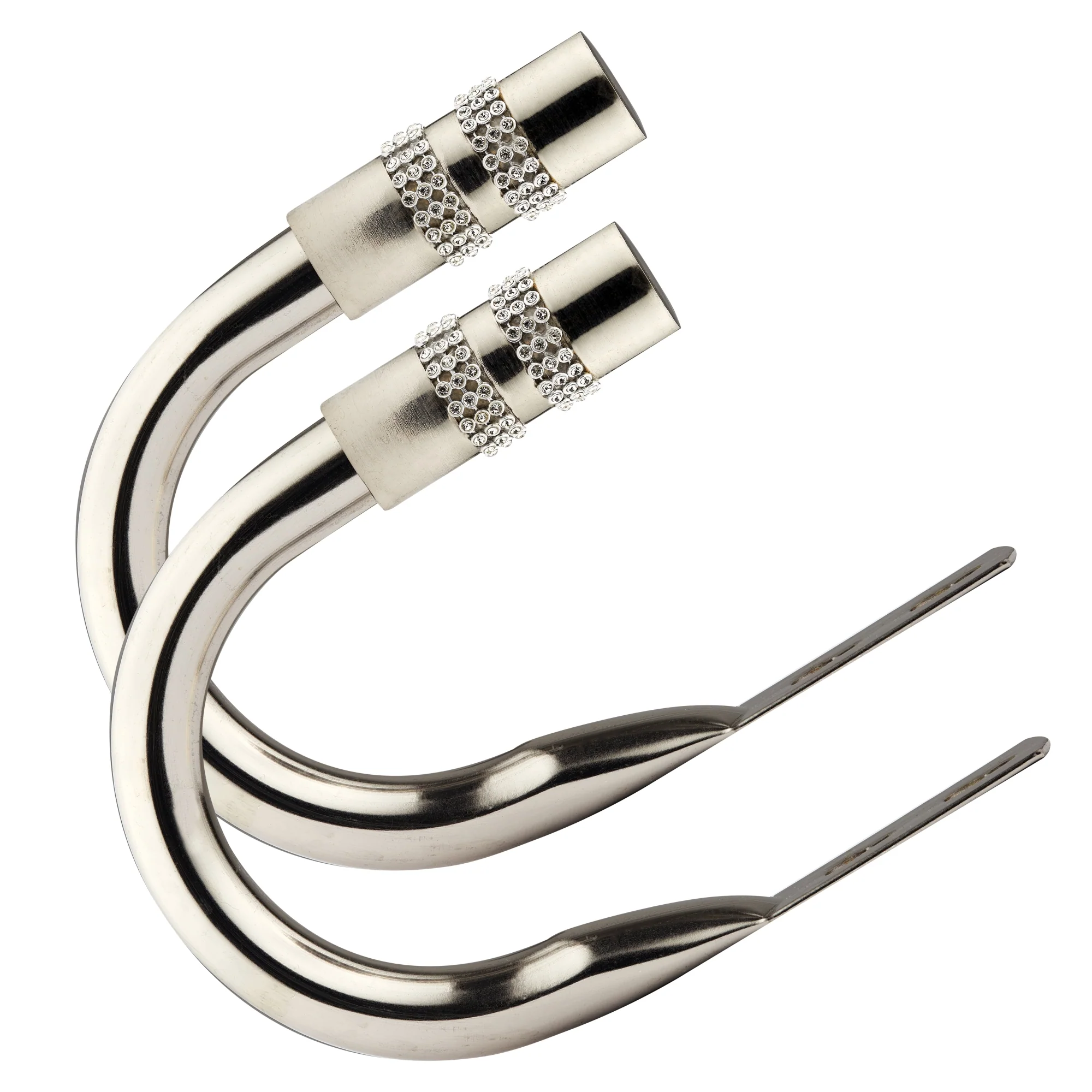 Diamante - Pair of Holdaback Tiebacks with End Finials in Matt Black - Image 8