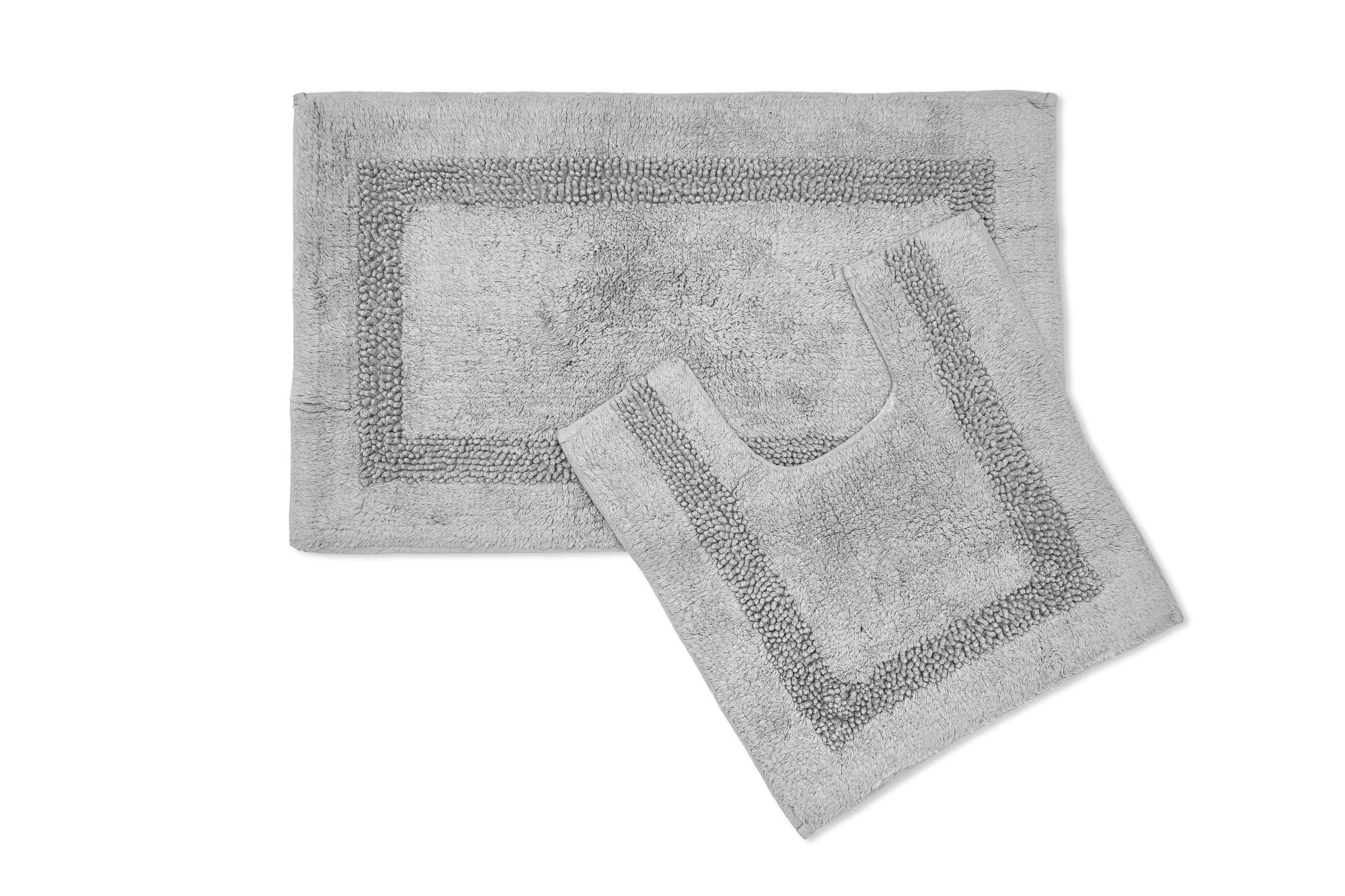 Diamante Sparkle 100% Cotton Heavyweight 2 Piece Bath Mat & Pedestal Bathroom Toilet Set