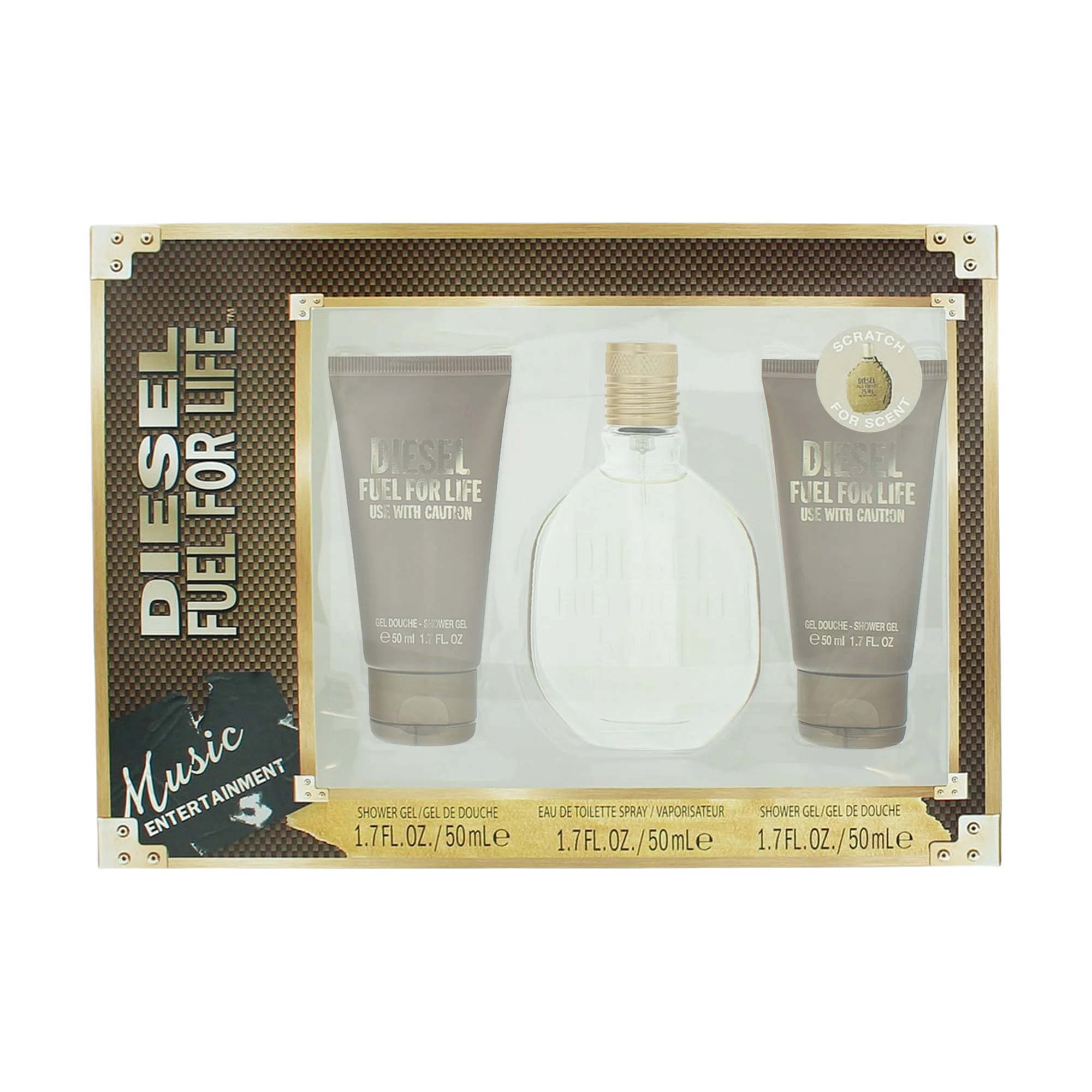 Diesel Fuel For Life Eau De Toilette 3 Piece Gift Set: Eau De Toilette 50ml, X2 Shower Gel 50ml