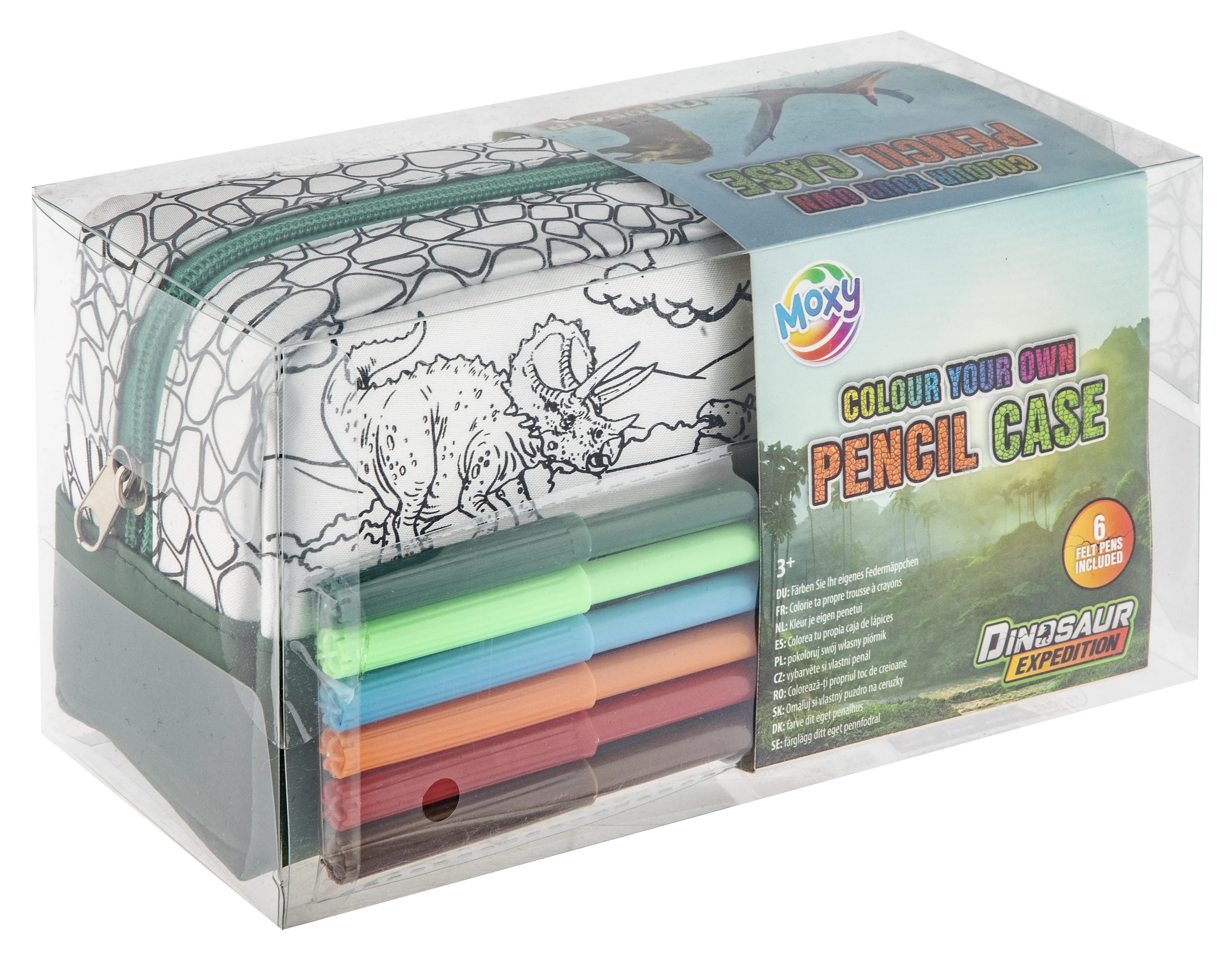 Dino Colour Your Own Pencil Case