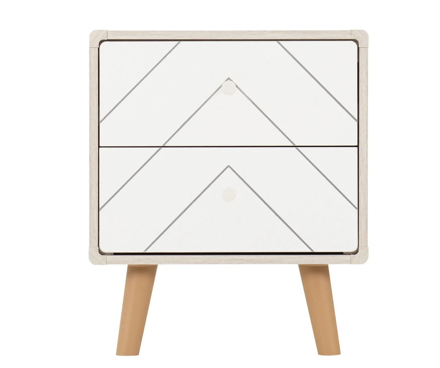 DIXIE 2 DRAWER BEDSIDE - DUSTY GREY/WHITE