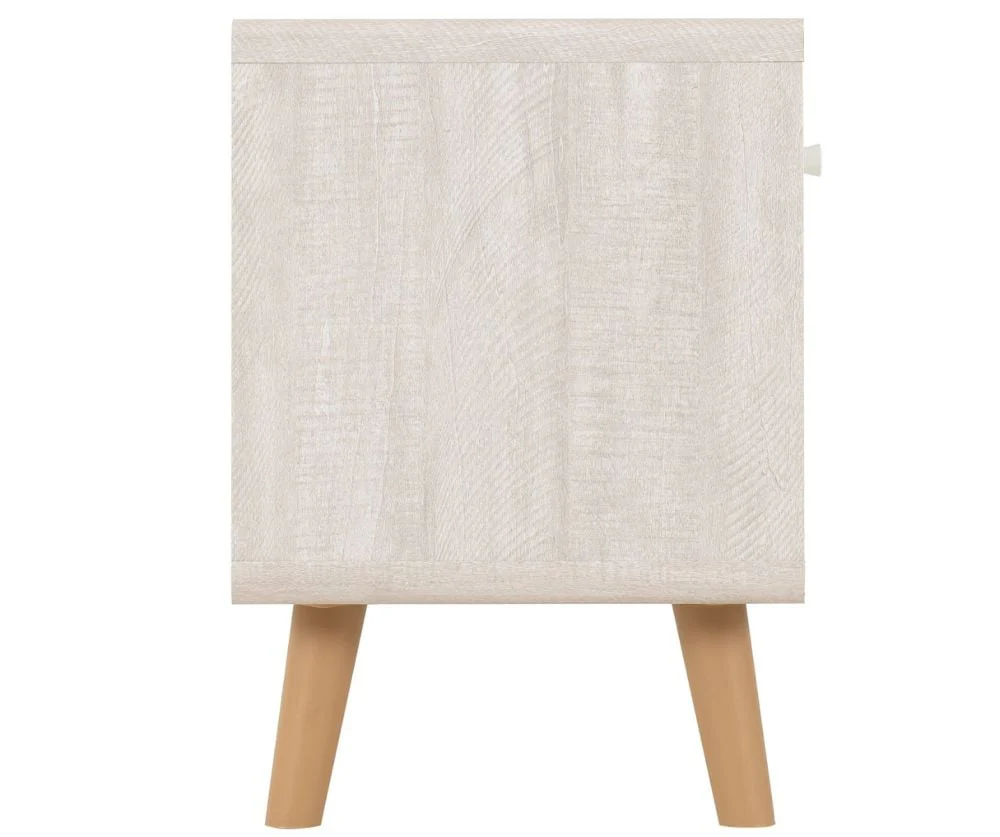 DIXIE 2 DRAWER BEDSIDE - DUSTY GREY/WHITE - Image 3