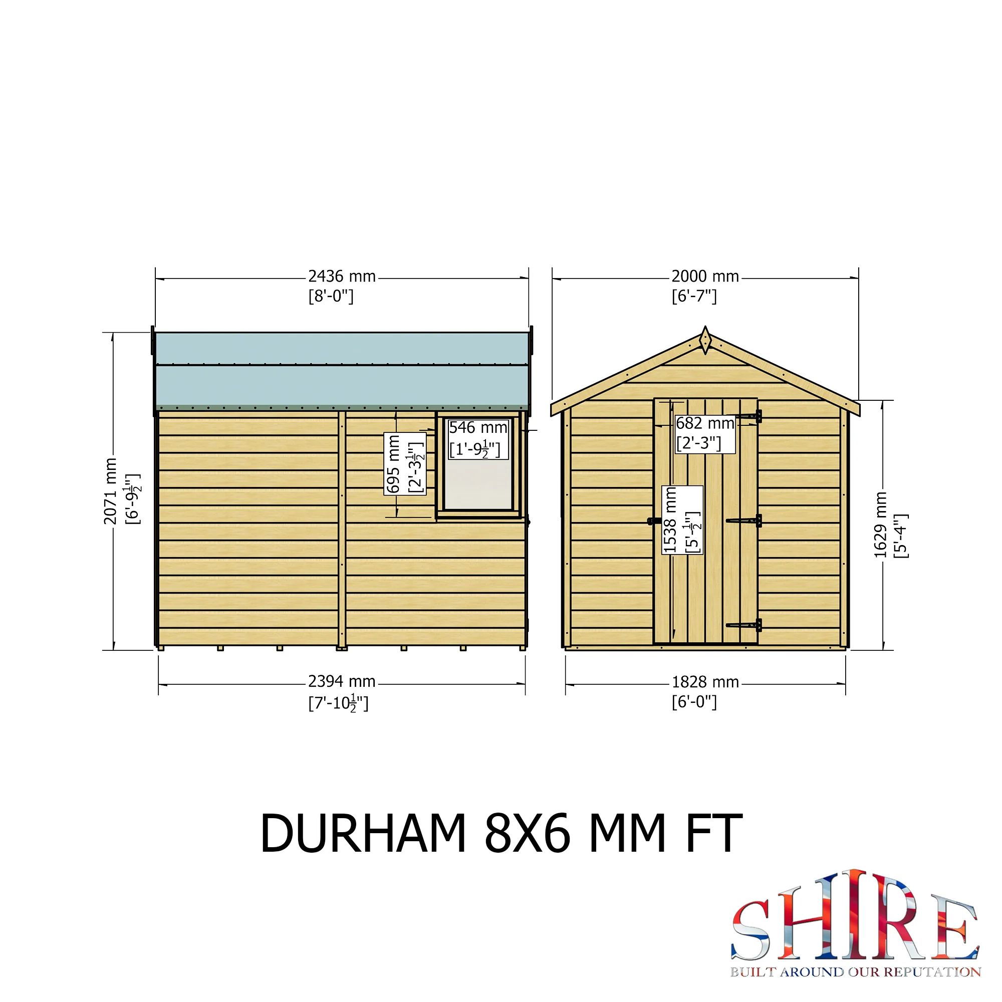 Durham 6 X 8 Shiplap Apex Shed - Image 5