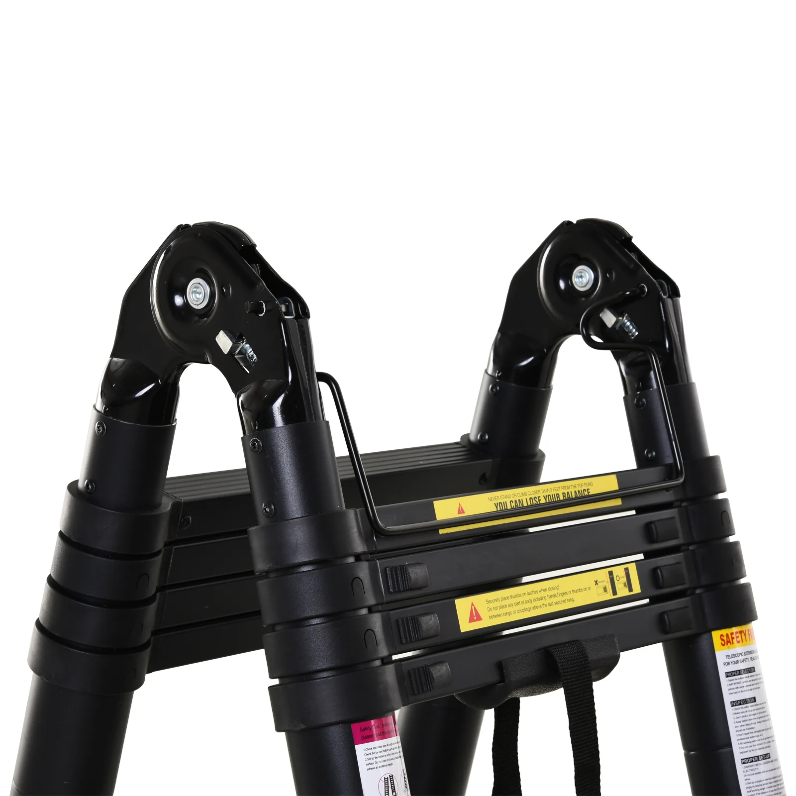 DURHAND 3.2m Extendable Aluminium Ladder, Portable 10 Step Ladder, Black - Image 8