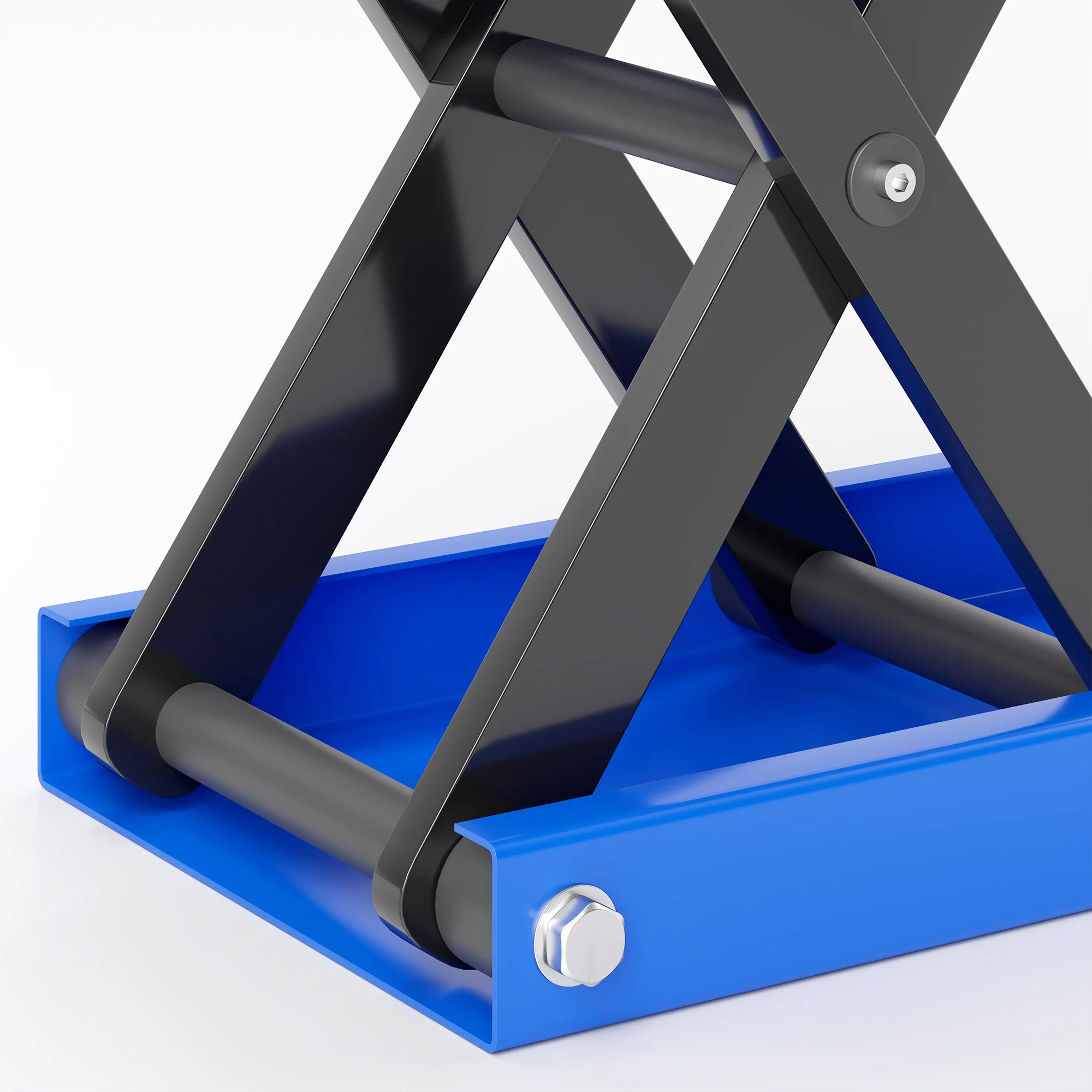 DURHAND 500KG Steel Motorbike Repair Lift X Frame Adjustment Jack Rubber Top Blue - Image 9