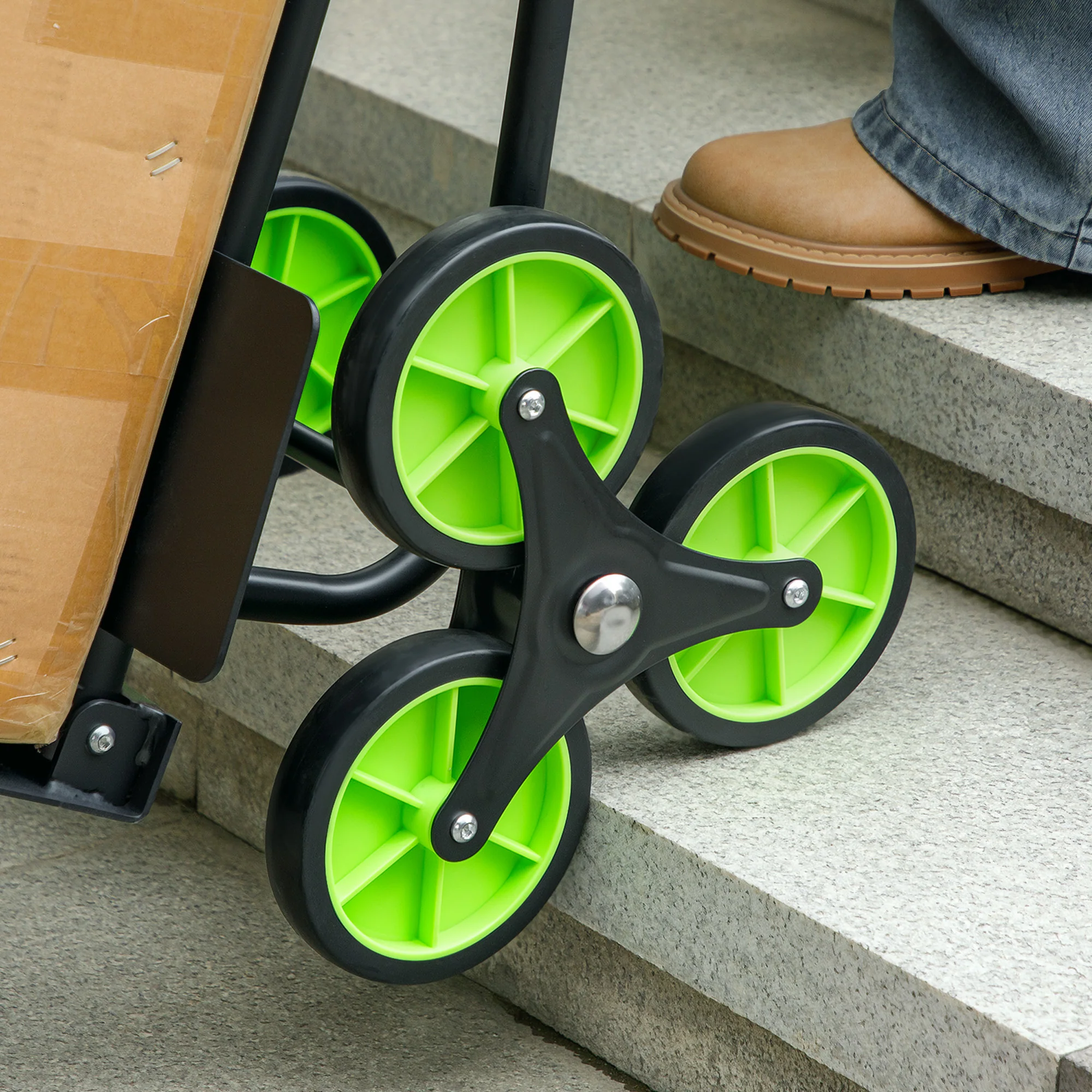 DURHAND Climbing Stairs Trolley Hand Trucks 6-Wheels Foldable Load Cart Steel - Image 8