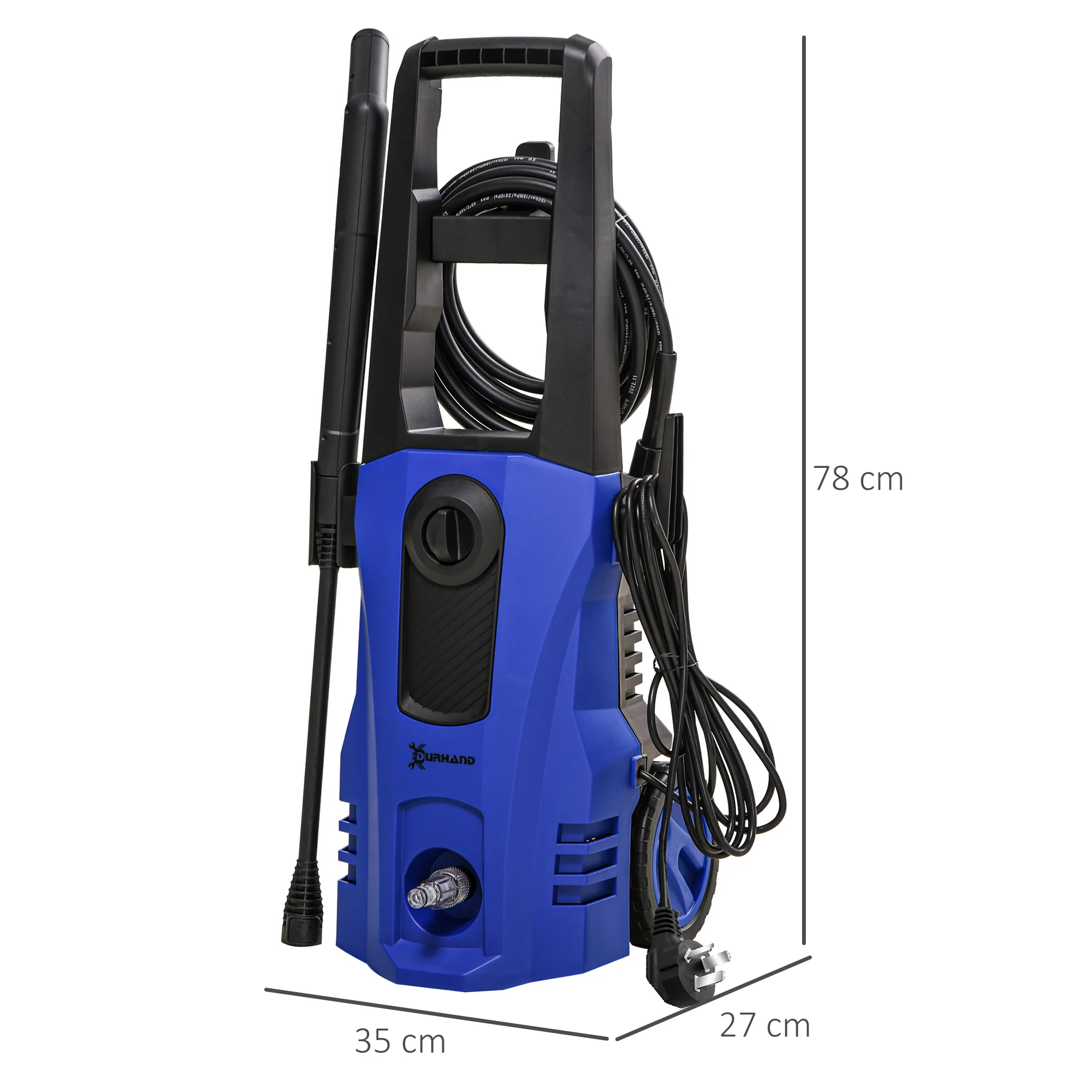DURHAND High-Performance Power Washer 1800W, 150 Bar, 510 L/h, Blue - Image 5