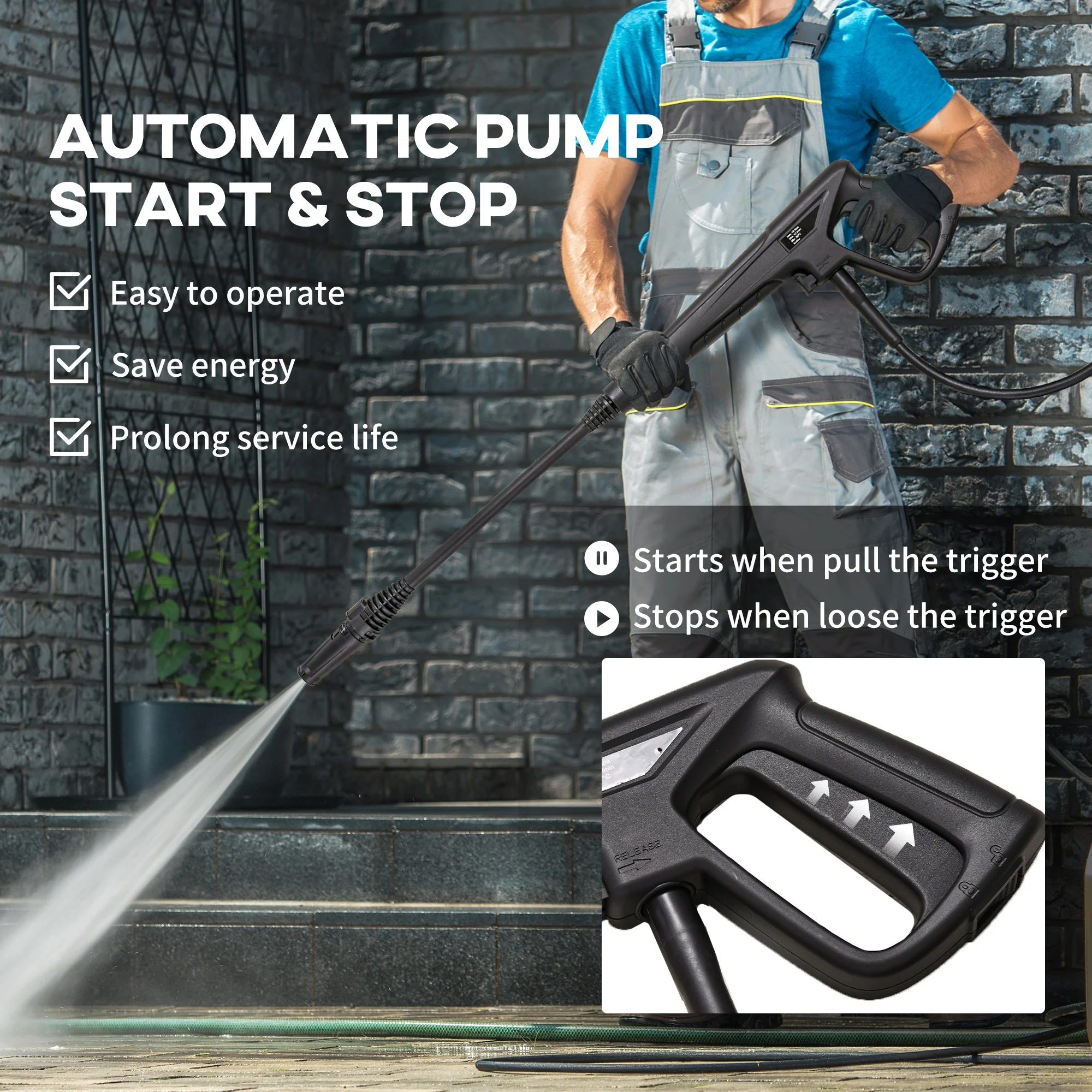 DURHAND High-Performance Power Washer 1800W, 150 Bar, 510 L/h, Blue - Image 6