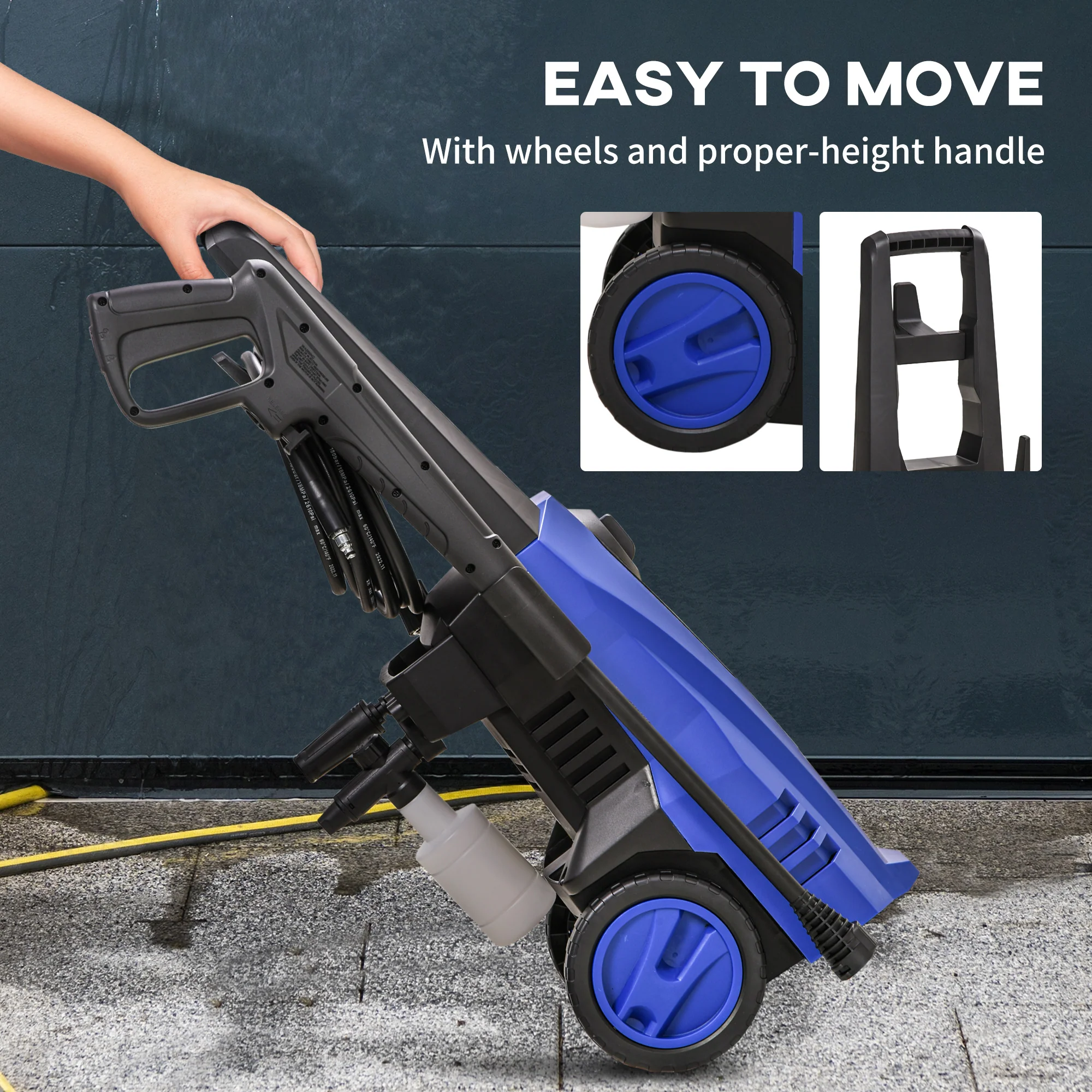 DURHAND High-Performance Power Washer 1800W, 150 Bar, 510 L/h, Blue - Image 8