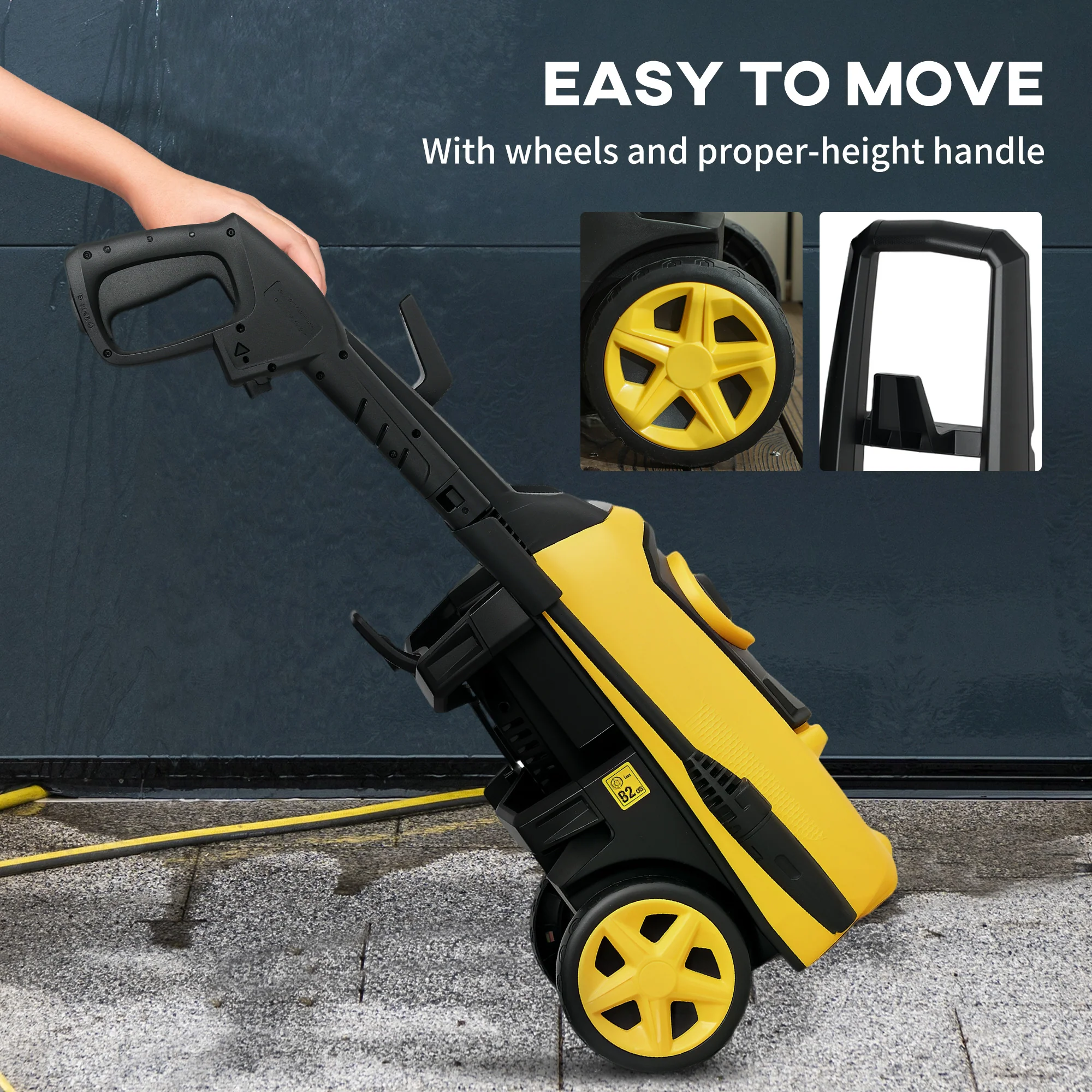 DURHAND High-Performance Power Washer 1800W, 150 Bar, 510 L/h, Yellow - Image 8