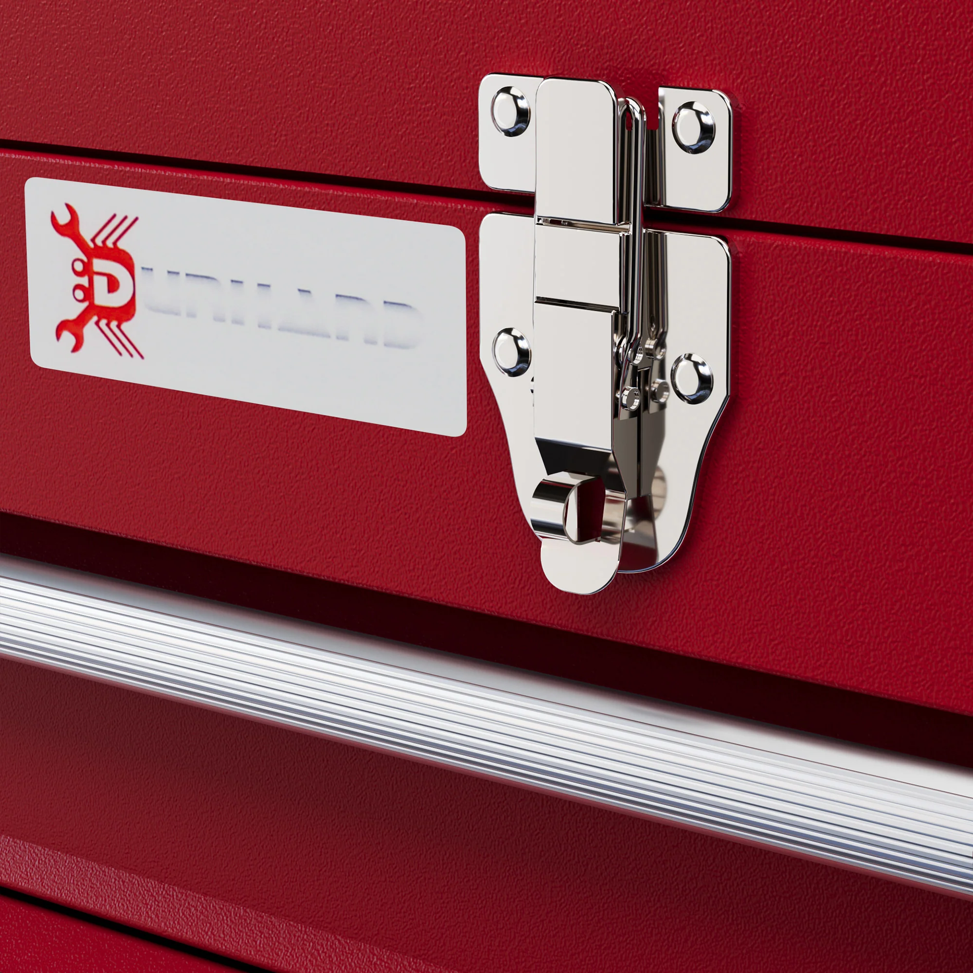 DURHAND Lockable 4 Drawer Tool Chest With Ball Bearing Slide Drawers Red - Image 9