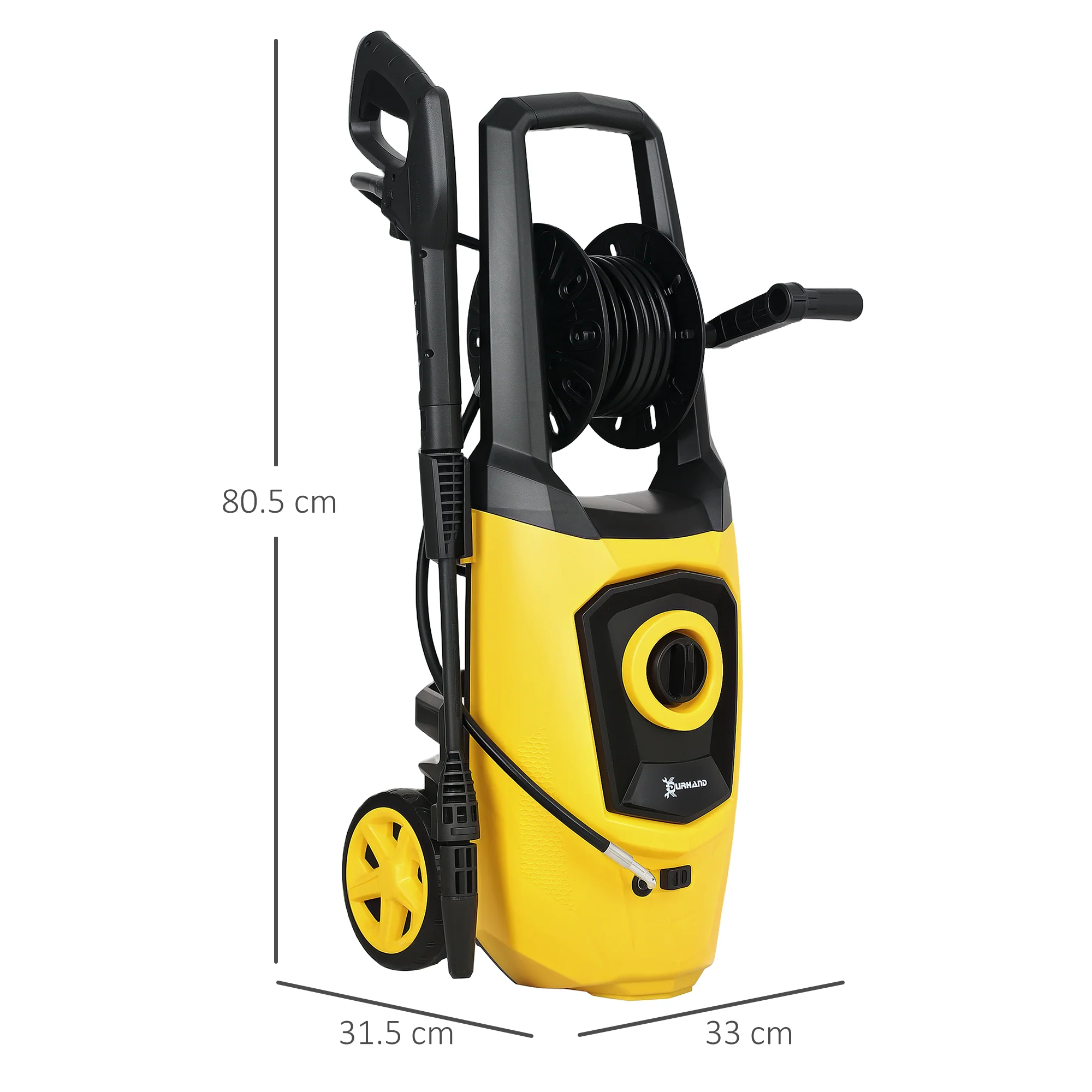 DURHAND Portable Power Washer 1800W, 150 Bar, 510 L/h for Garden, Yellow - Image 5