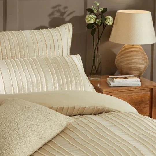 Duvet Day Harrison Stripe Tufted Duvet Set - Linen - Image 2