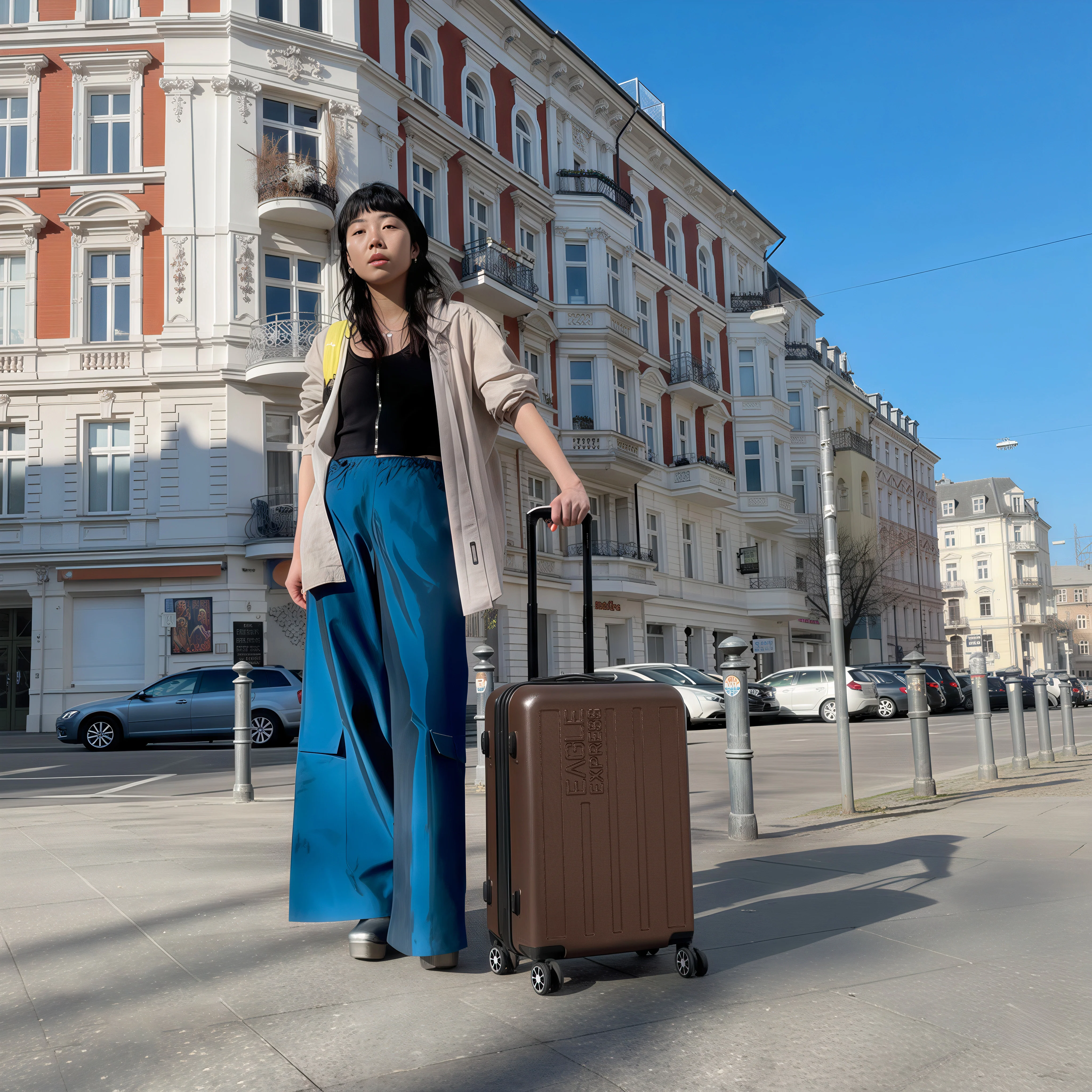 Eagle Express Venture ABS Hard Trolley Lightweight Expandable Luggage Trolley 3 Piece Set - Coffee - Image 10