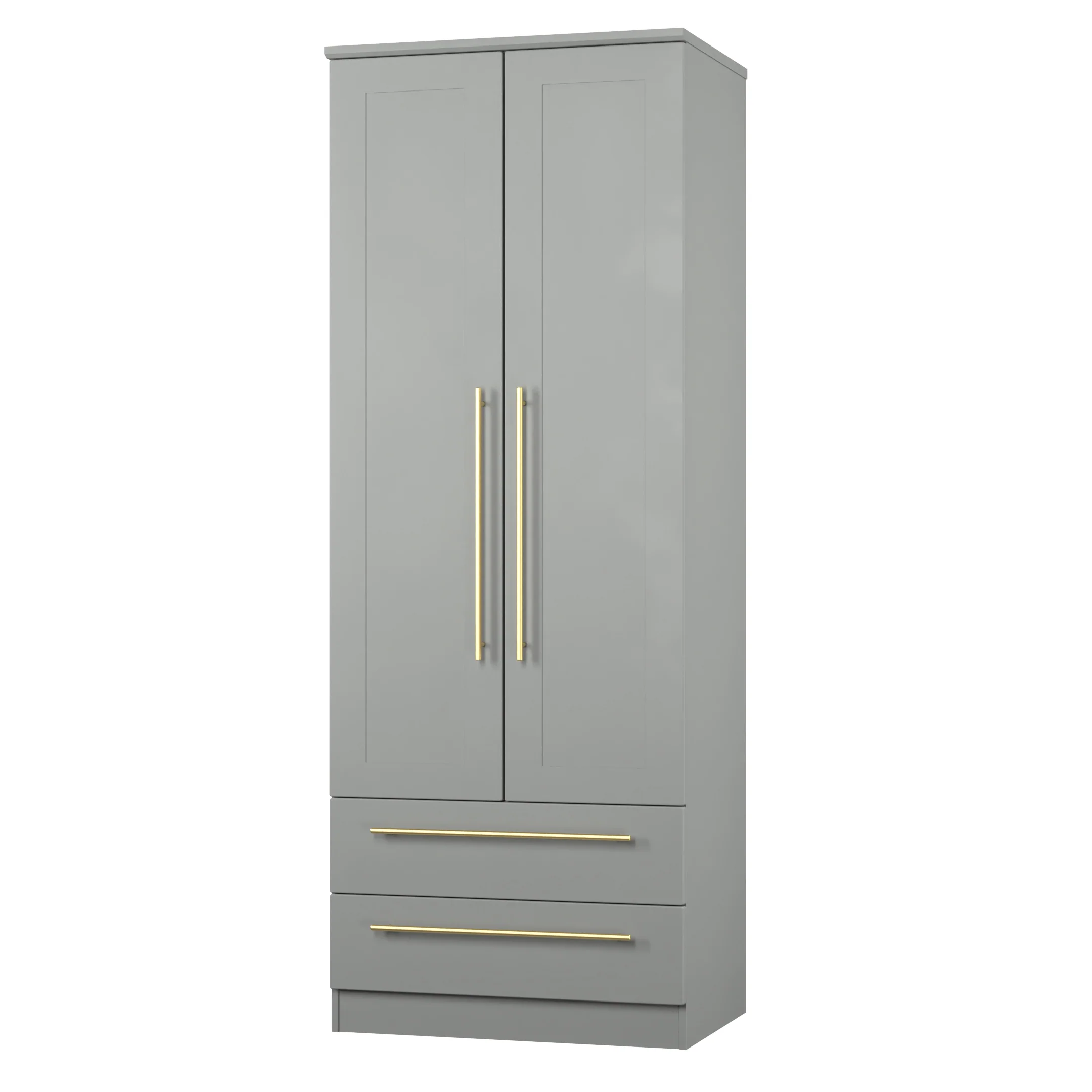 Ealing Ready Assembled 2 Door 2 Drawer Wardrobe in Dusk Grey - Image 3