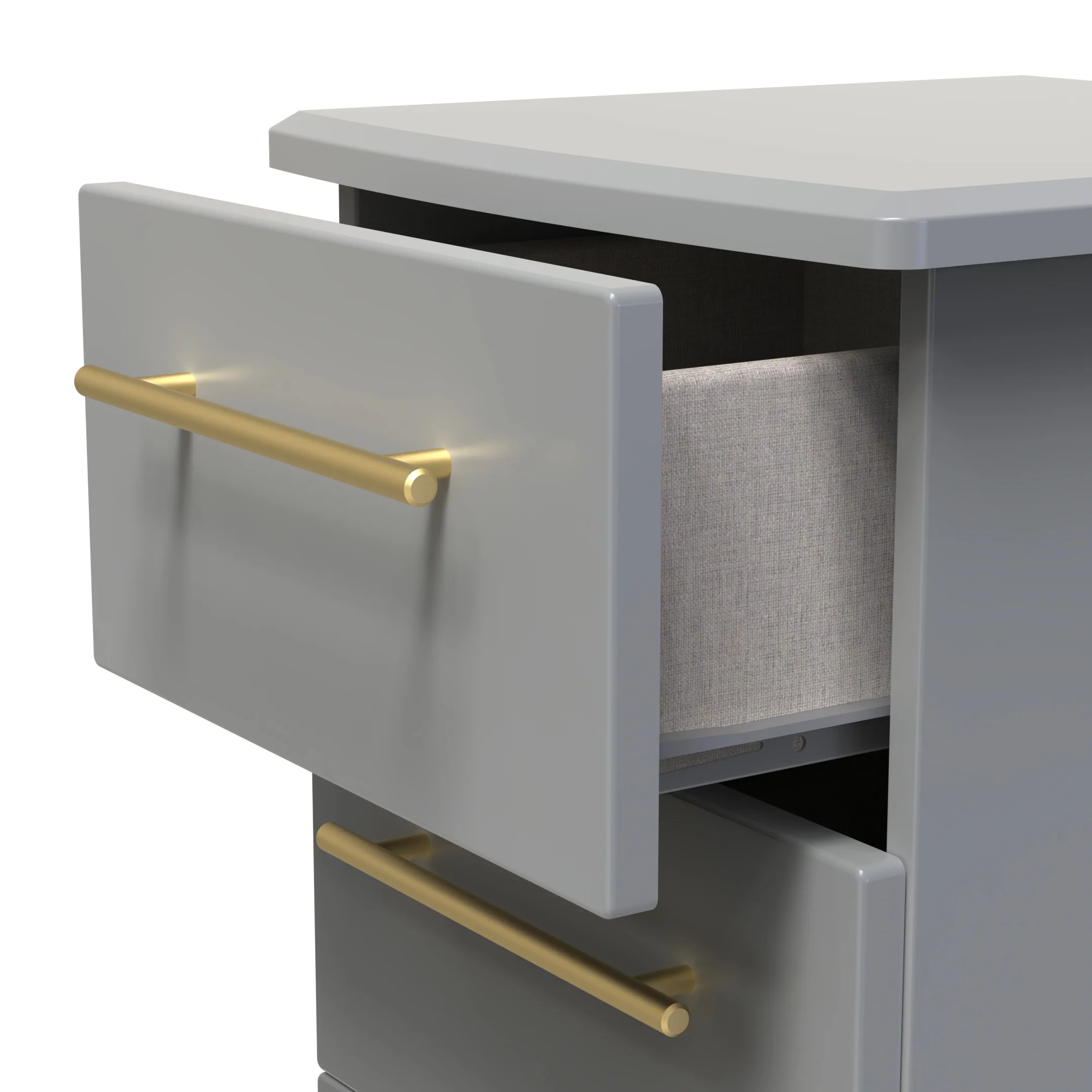Ealing Ready Assembled 3 Drawer Bedside Cabinet in Dusk Grey - Image 9