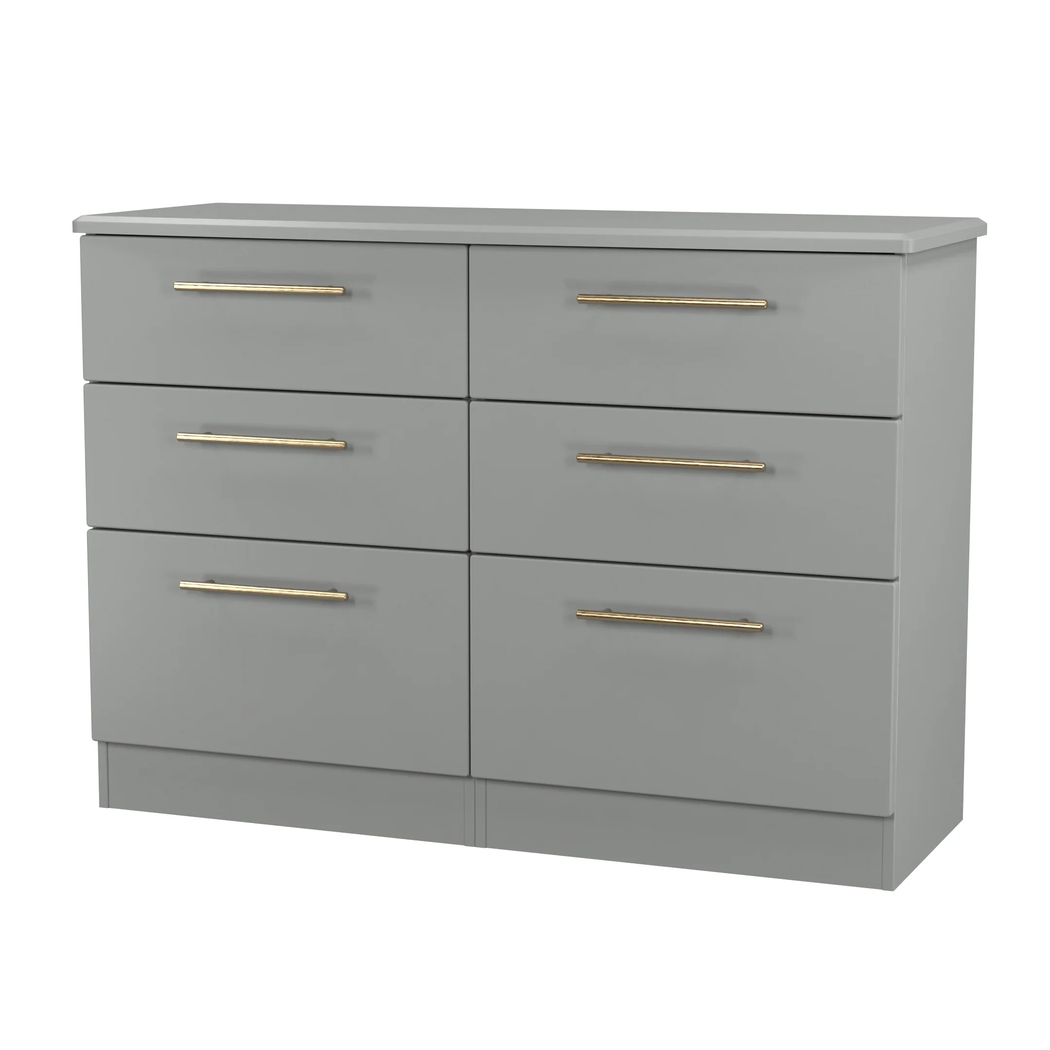 Ealing Ready Assembled 6 Drawer Wide Chest in Dusk Grey - Image 5