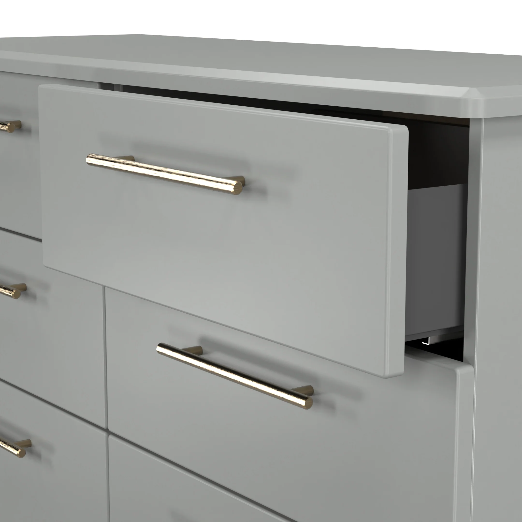 Ealing Ready Assembled 6 Drawer Wide Chest in Dusk Grey - Image 9