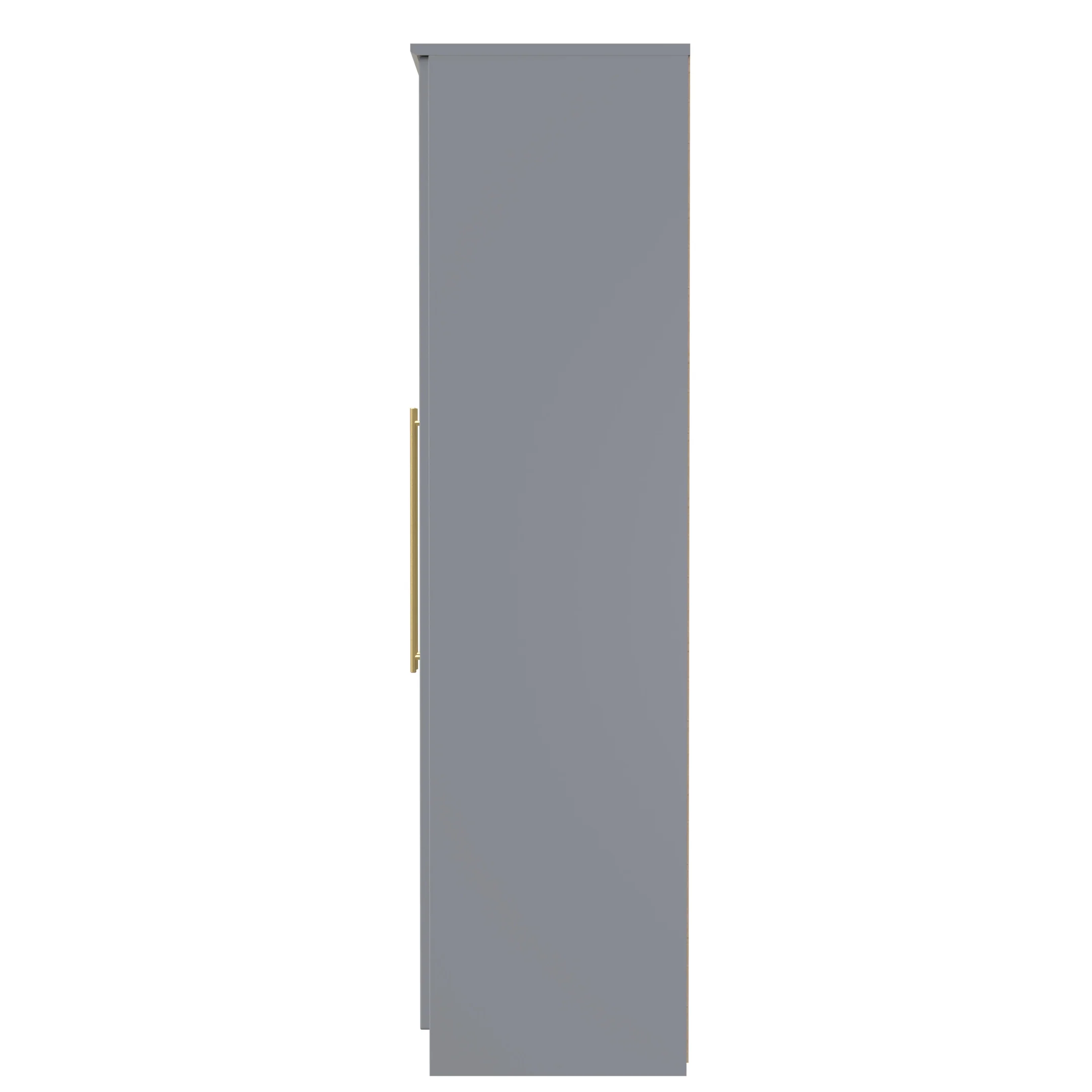 Ealing Ready Assembled Tall 5 Door 2 Drawer 1 Mirror Wardrobe in Dusk Grey - Image 2