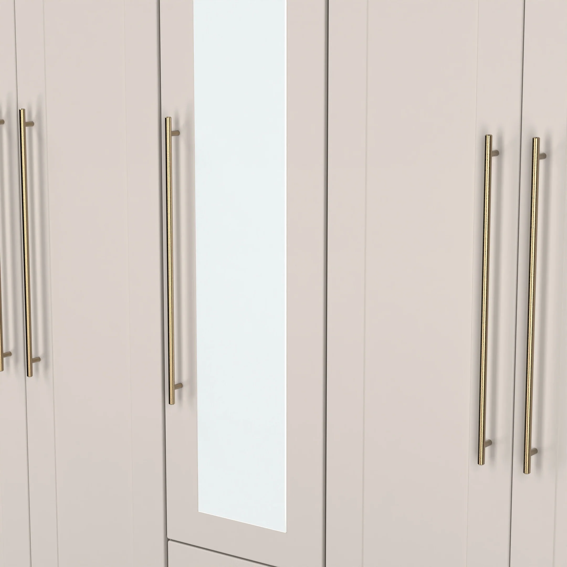 Ealing Ready Assembled Tall 5 Door 2 Drawer 1 Mirror Wardrobe in Kashmir Matt - Image 5