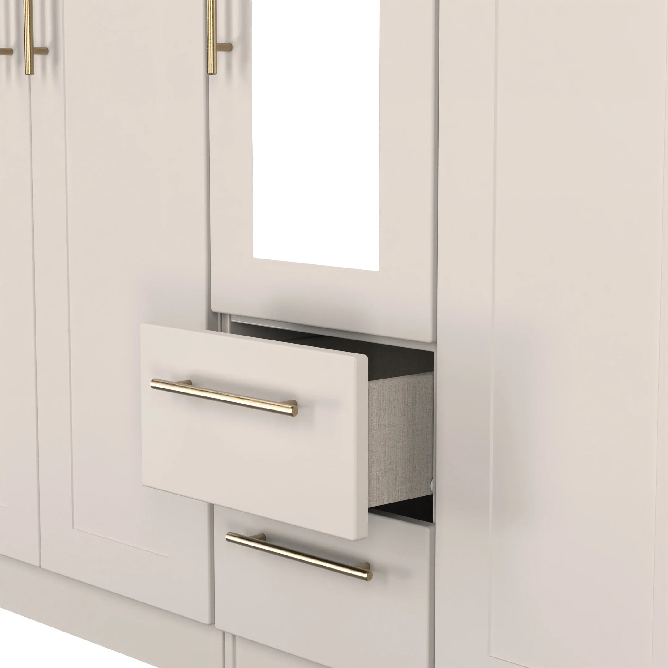 Ealing Ready Assembled Tall 5 Door 2 Drawer 1 Mirror Wardrobe in Kashmir Matt - Image 8