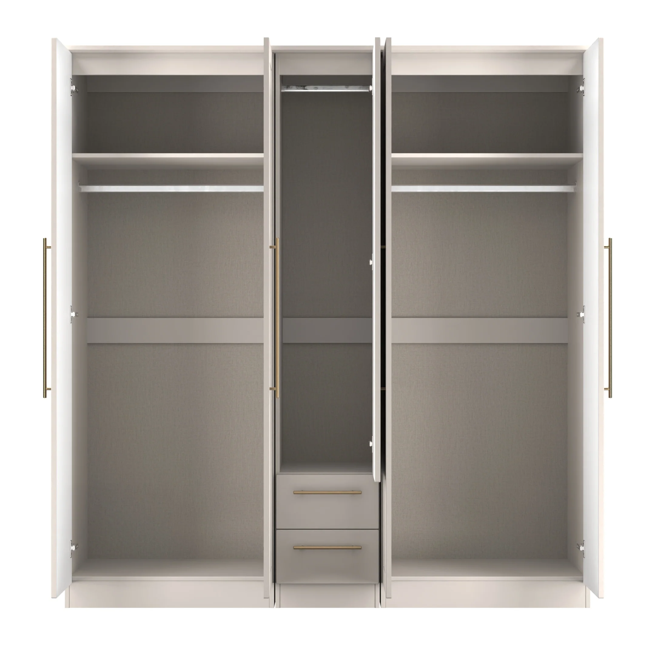 Ealing Ready Assembled Tall 5 Door 2 Drawer 1 Mirror Wardrobe in Kashmir Matt - Image 9