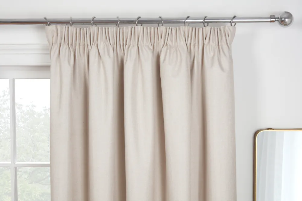 ECLIPSE NATURAL 3" PENCIL PLEAT CURTAINS - Image 2