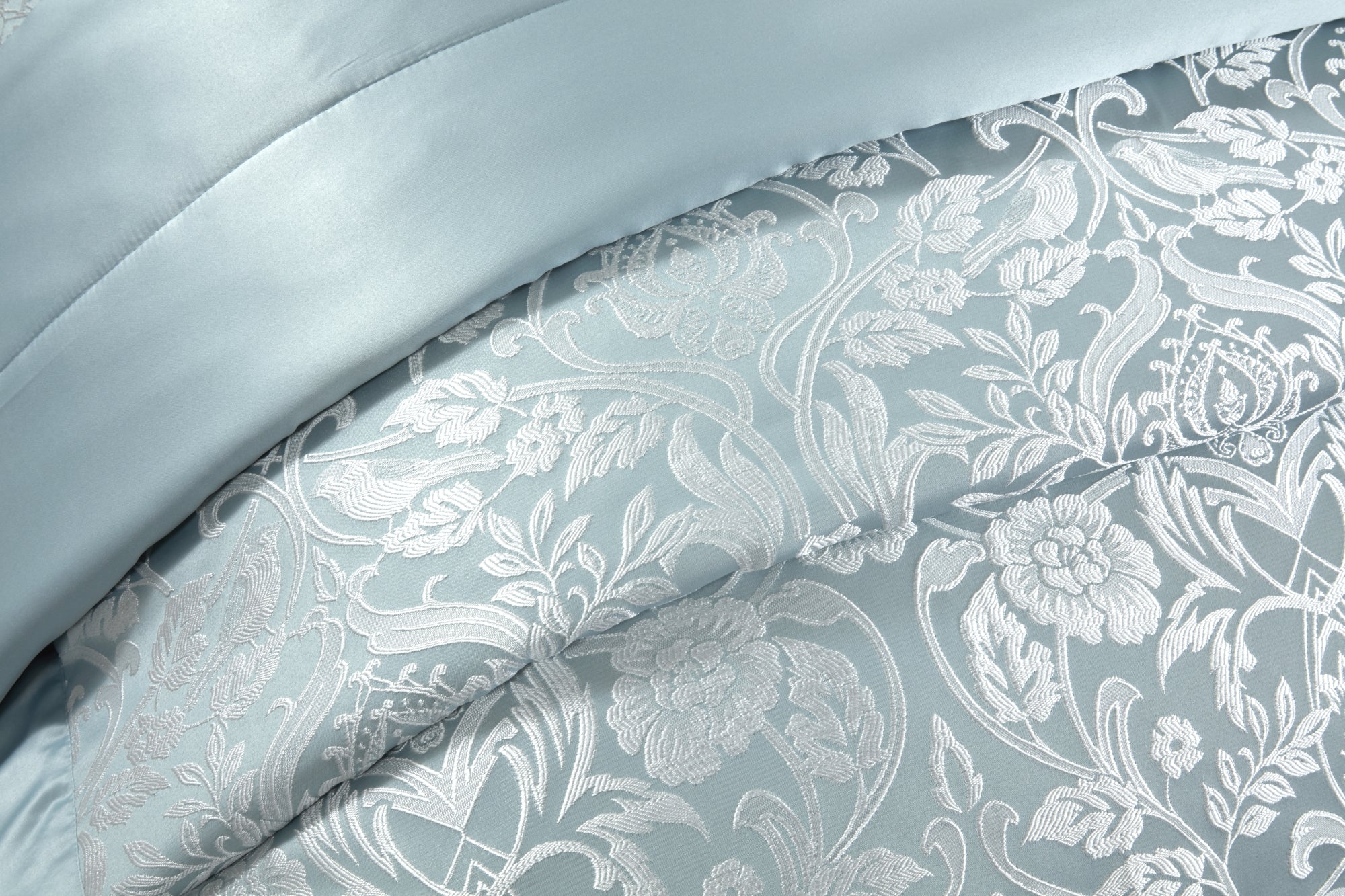 Eden - Embellished Jacquard Quilted Bedspread Set in Duck Egg - Image 4
