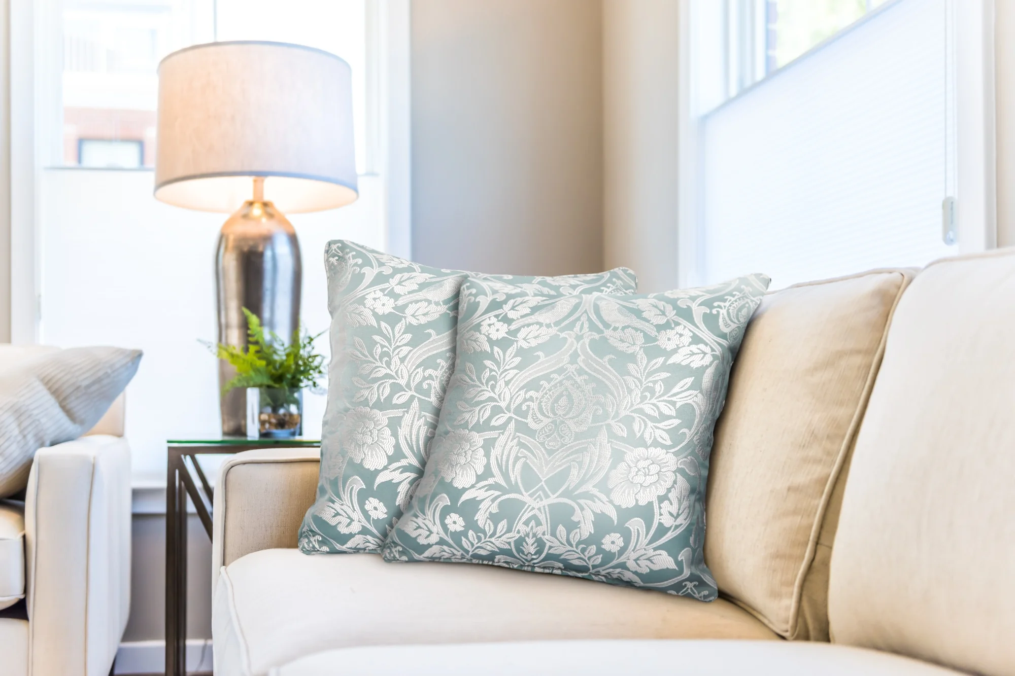 Eden - Jacquard Cushion Cover in Duck Egg